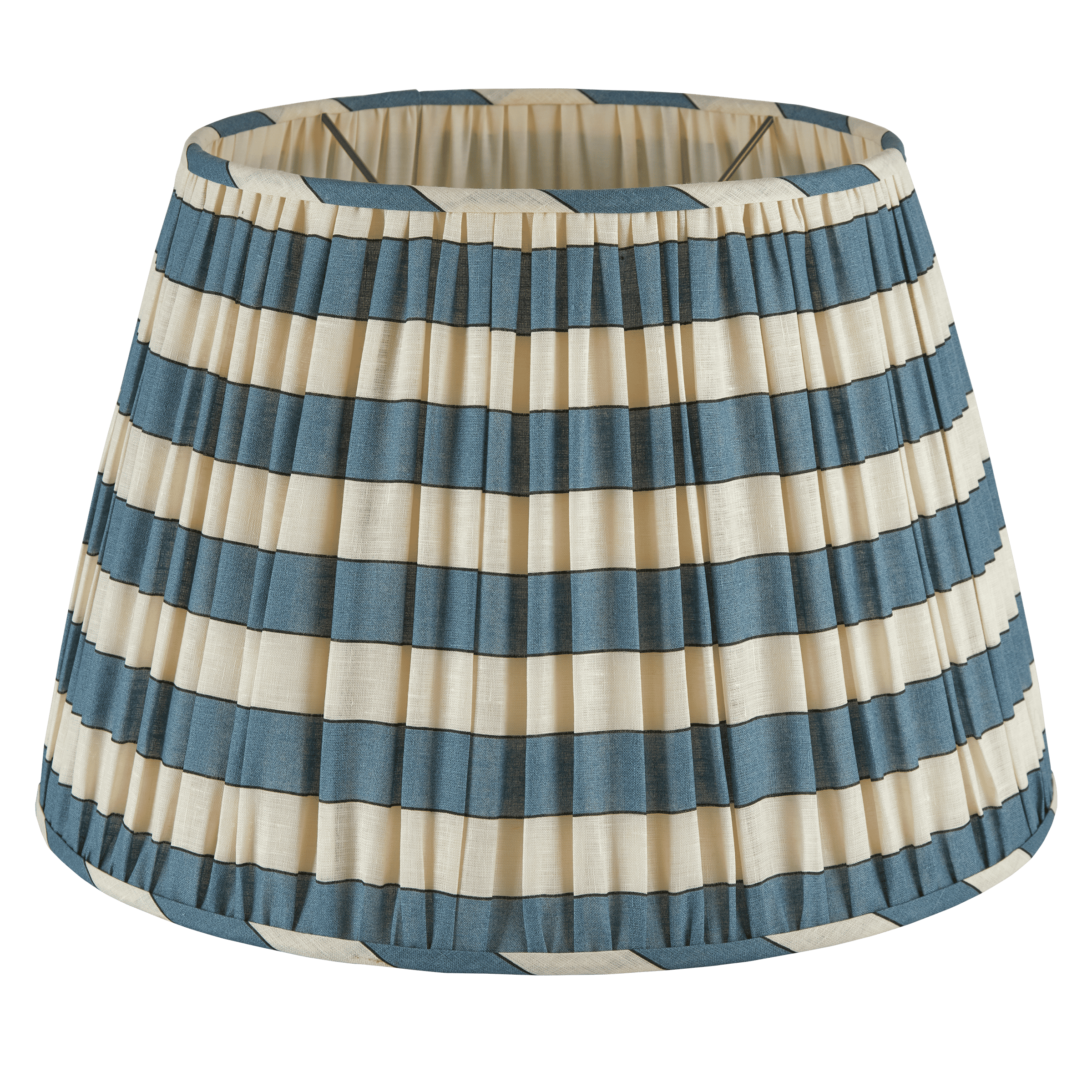 Sea Blue Plain Stripe Voile Lampshade