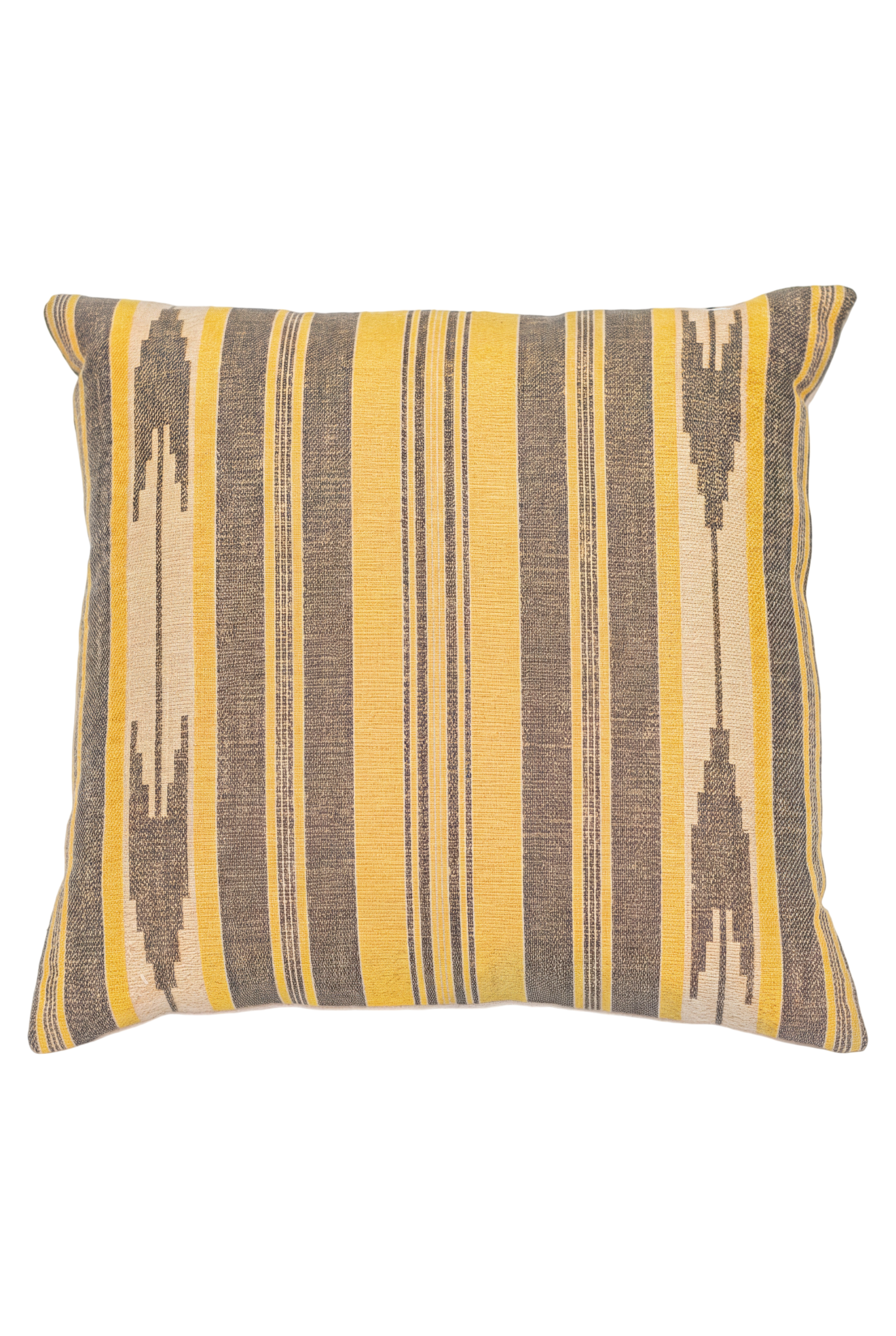 A Large Square Cushion in Oulton Stripe Citrine