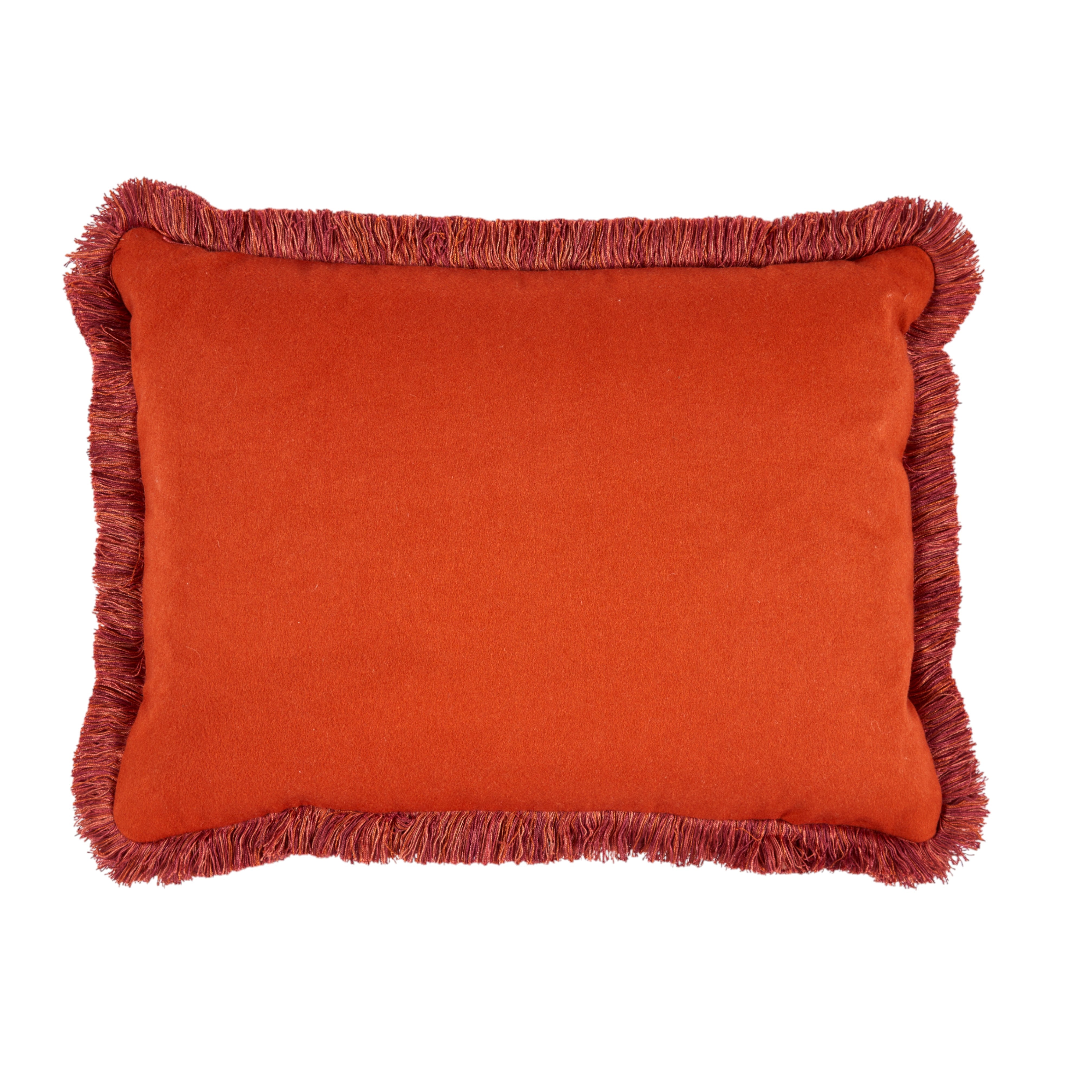 Walsingham Weave Ochre Cushion with a Brush Fringe