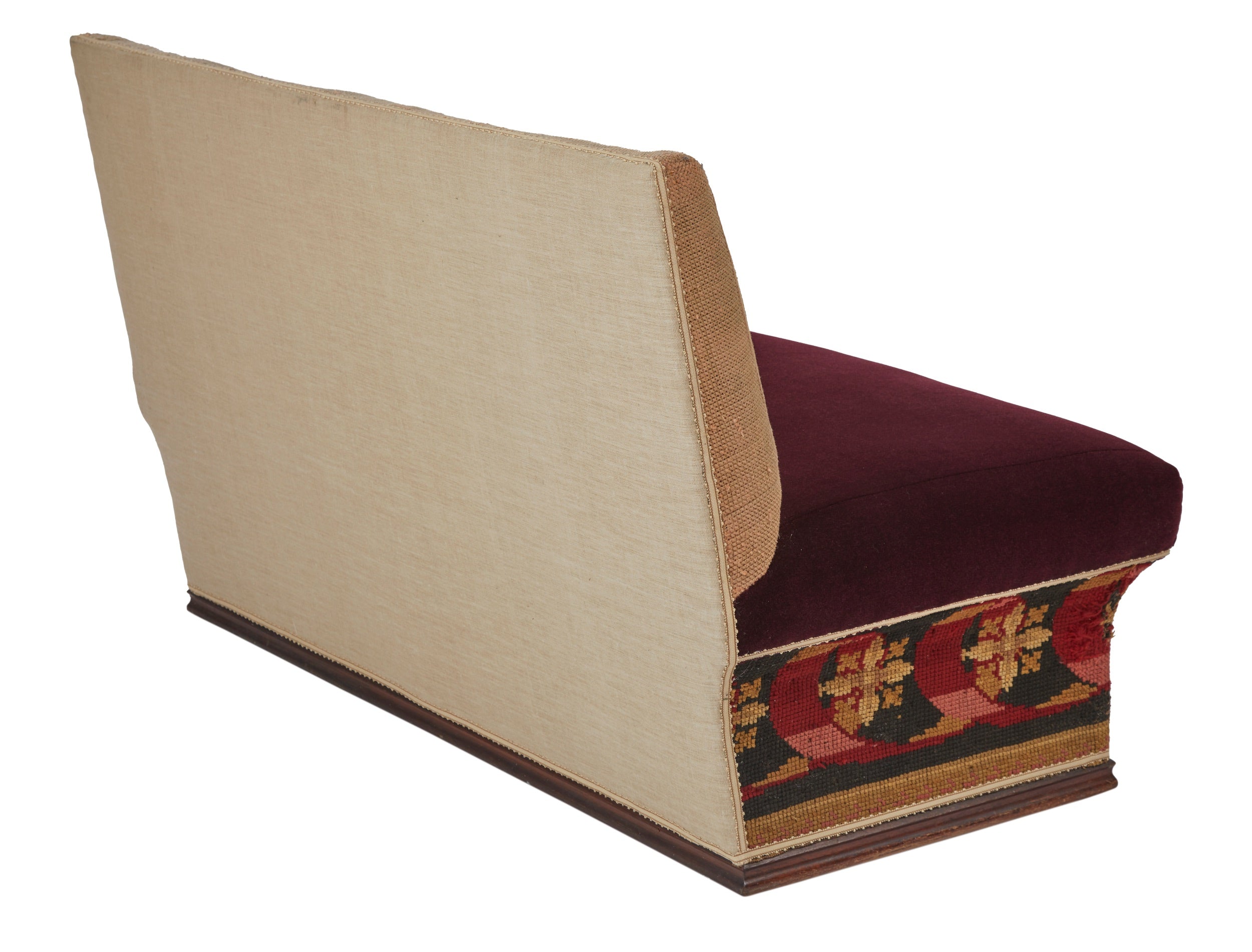 An Early 19th Century Ottoman Sofa with a Needlework and Mohair Velvet Upholstery