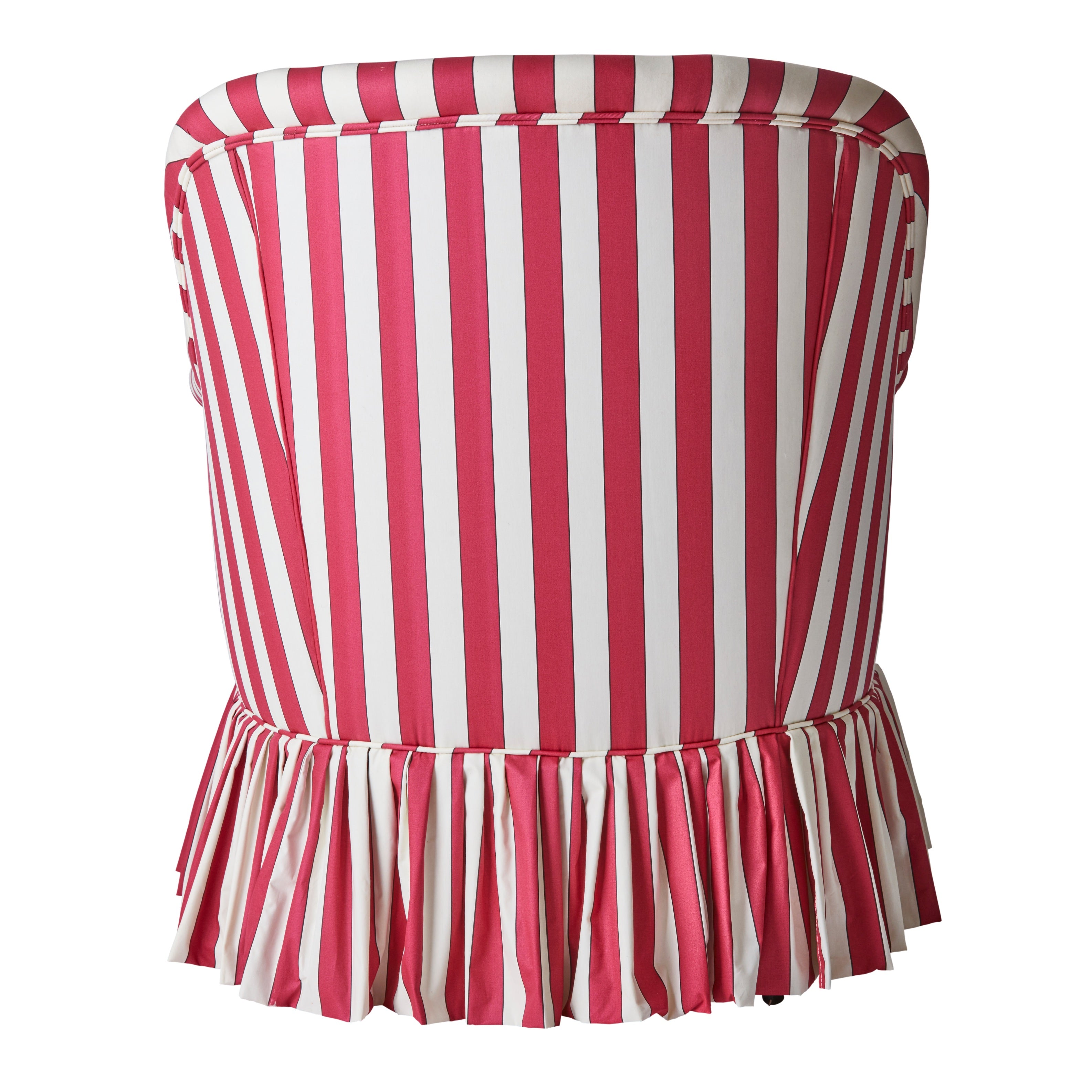 A Victorian Tub Armchair in Flora Soames Plain Stripe Cotton