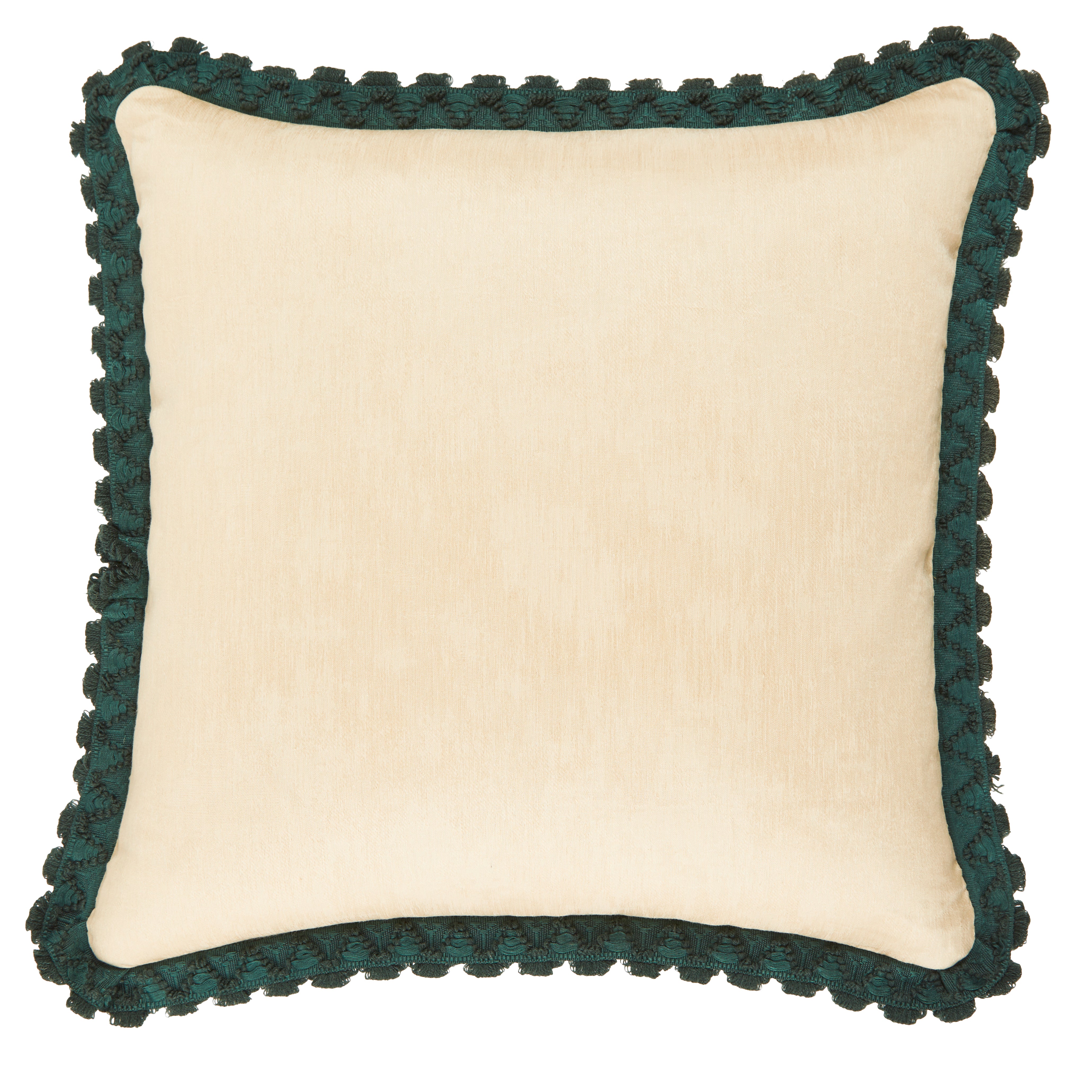 A Pair of Cushions made from 1920's English Glazed Floral Chintz with Moiré Piping and Scallop Fringe