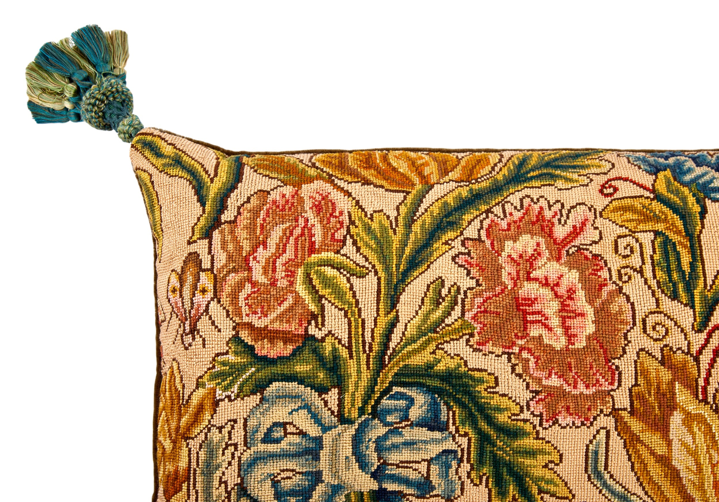 A Pair of 18th Century English Needlework Oblong Cushions