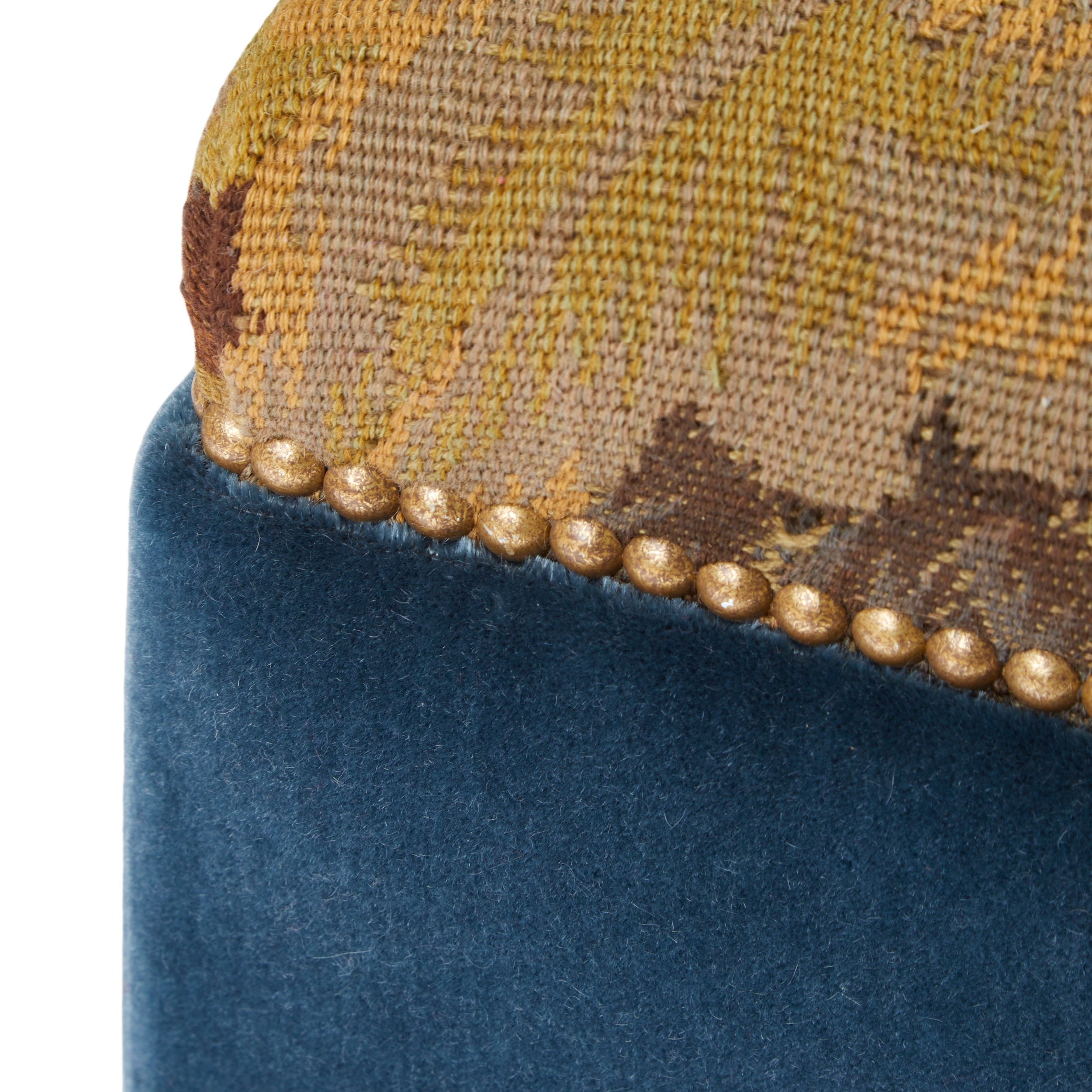 A Bespoke Upholstered Ottoman with a 19th Century English Needlework Top