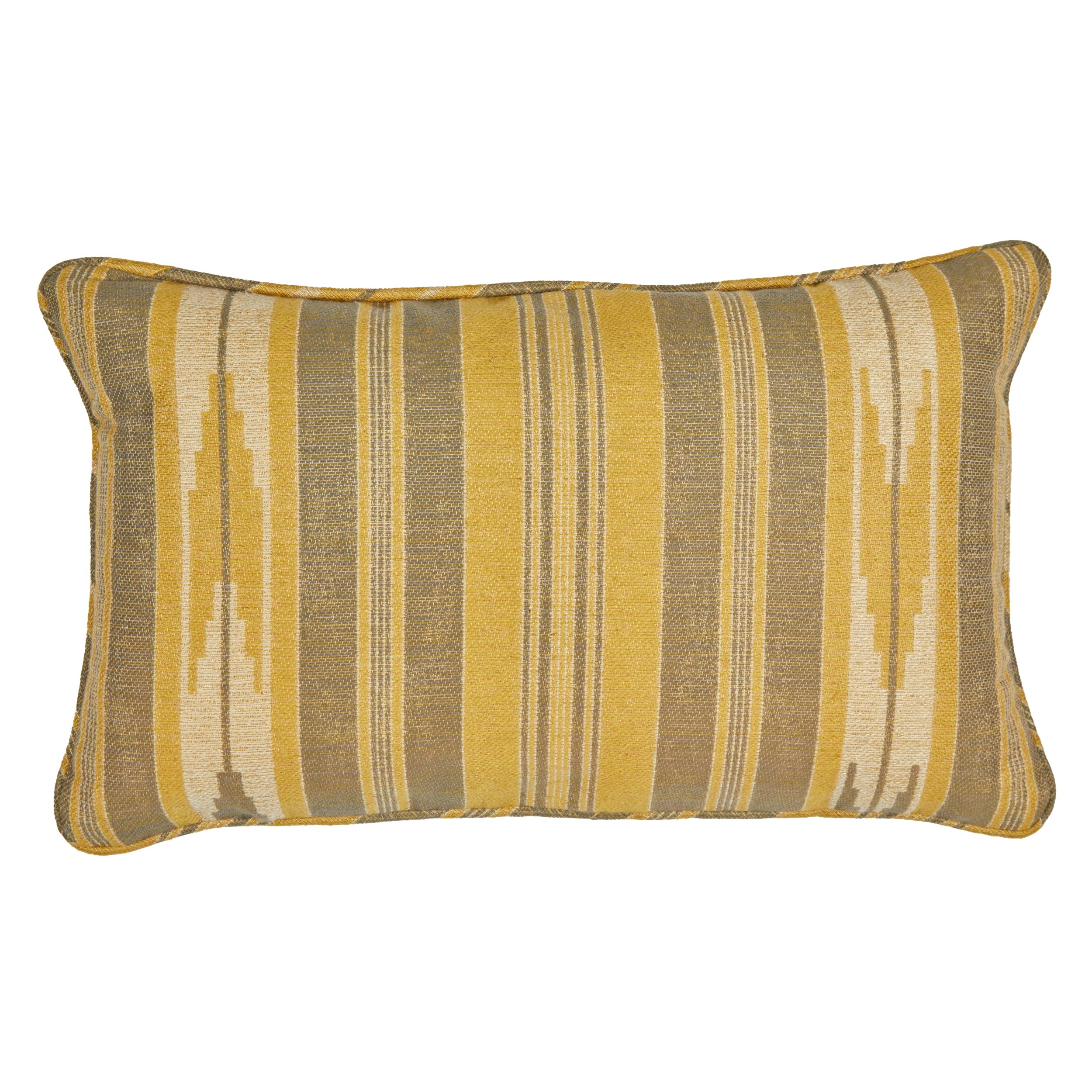 Oulton Stripe Citrine Cushion with Self Piping