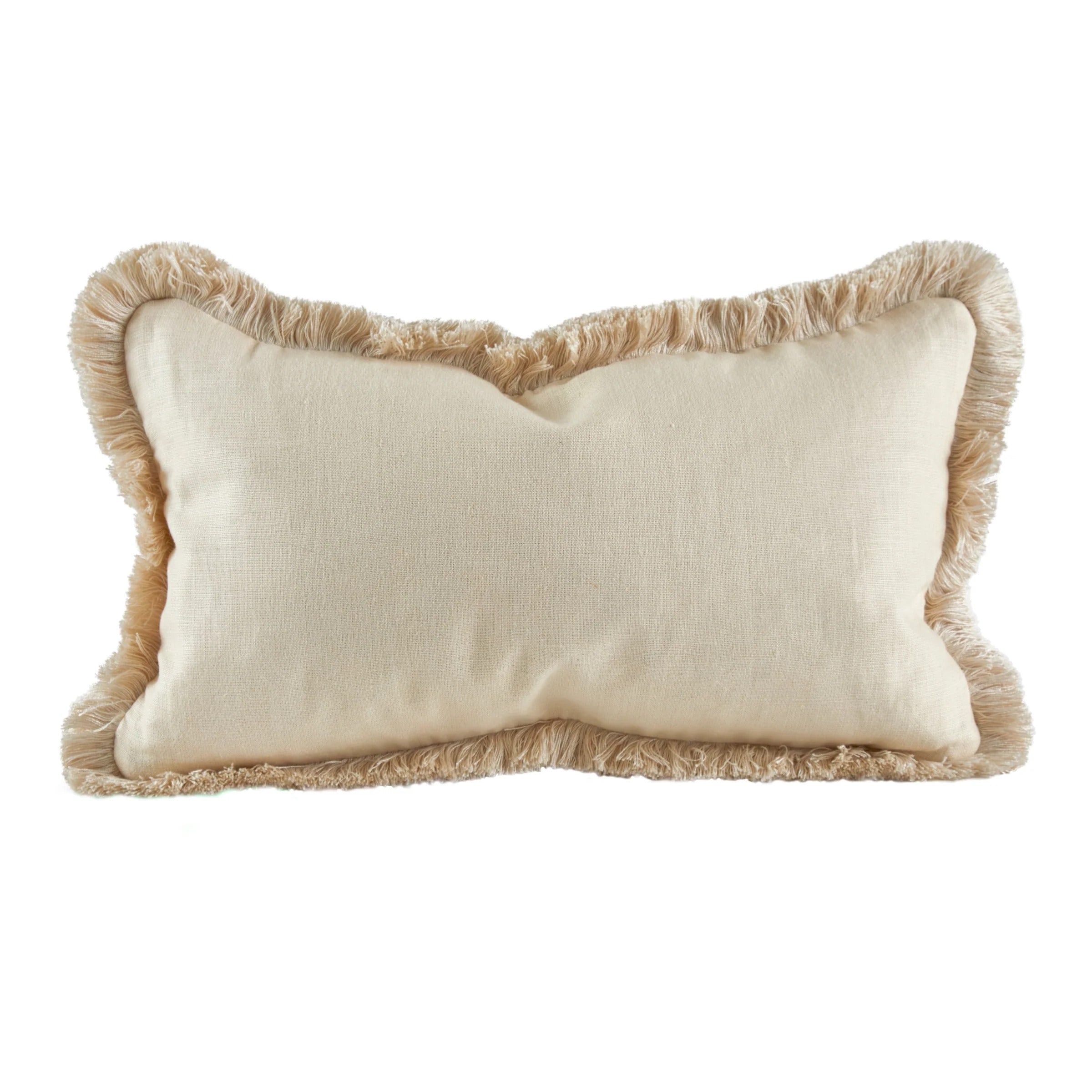 Dahlias Parchment Cushion with a Brush Fringe