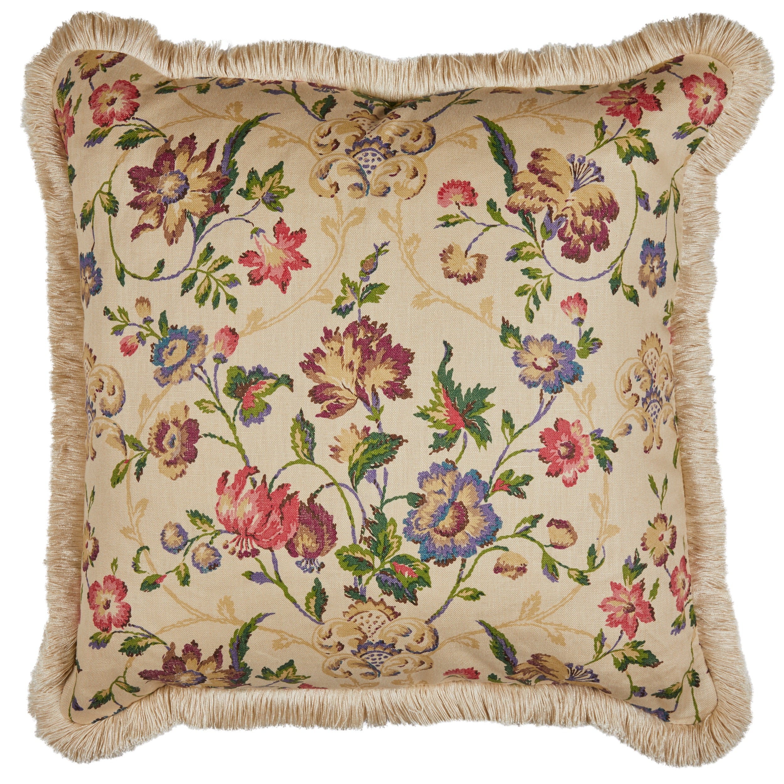Enid's Garland Warmer Back Cushion with a Brush Fringe