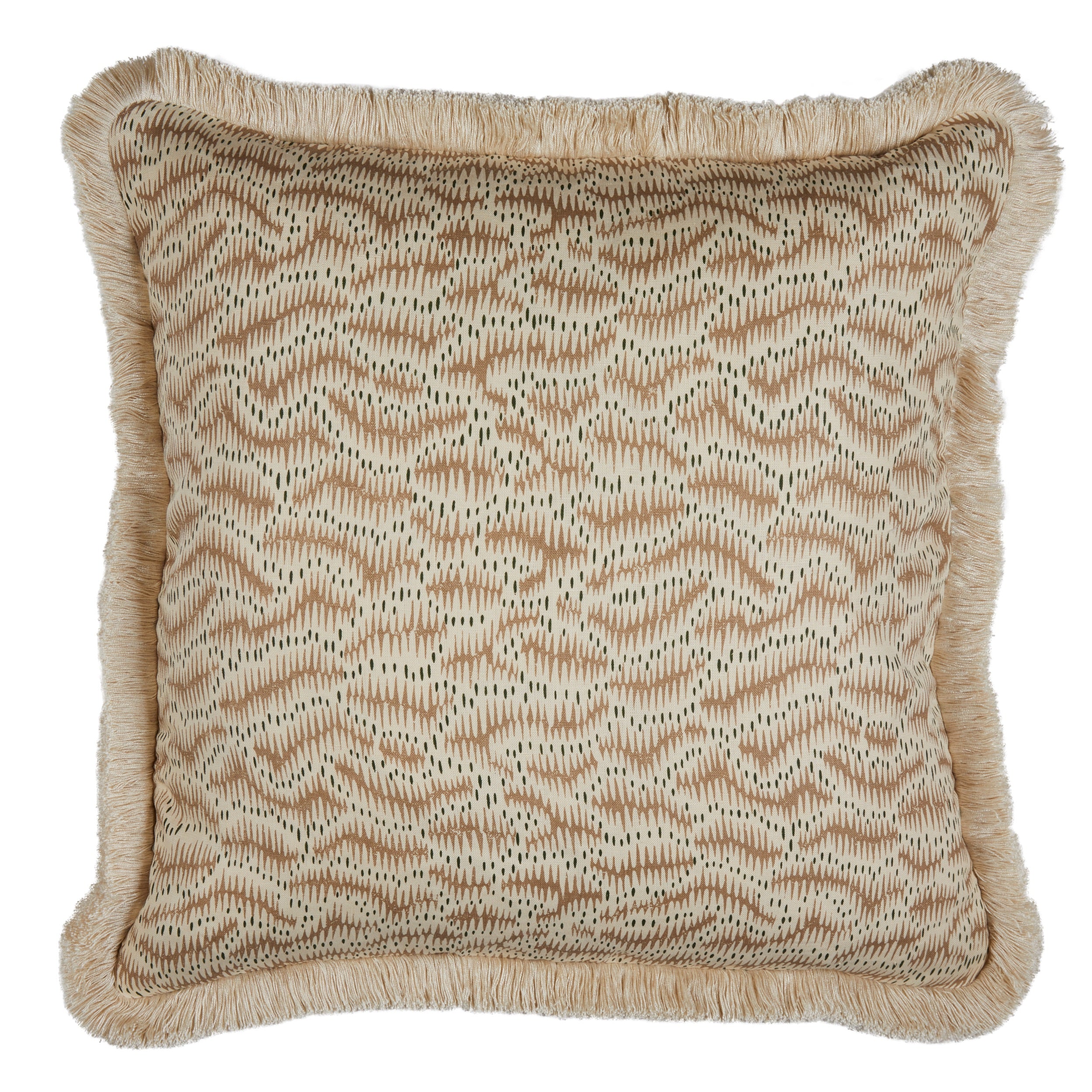 Daphne's Feathers Bronze Cushion with a Brush Fringe