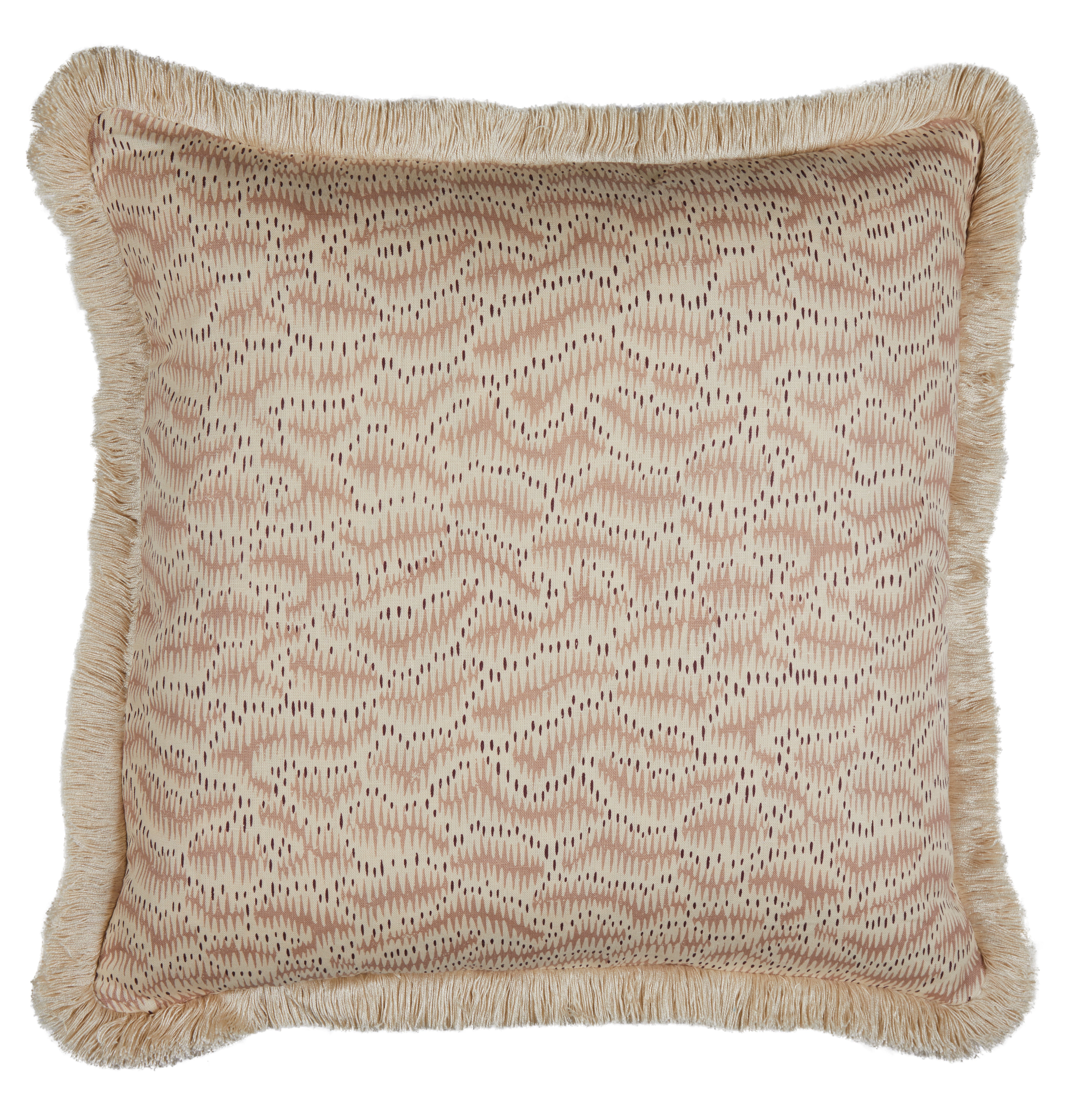 Daphne's Feathers Rose Cushion with a Brush Fringe