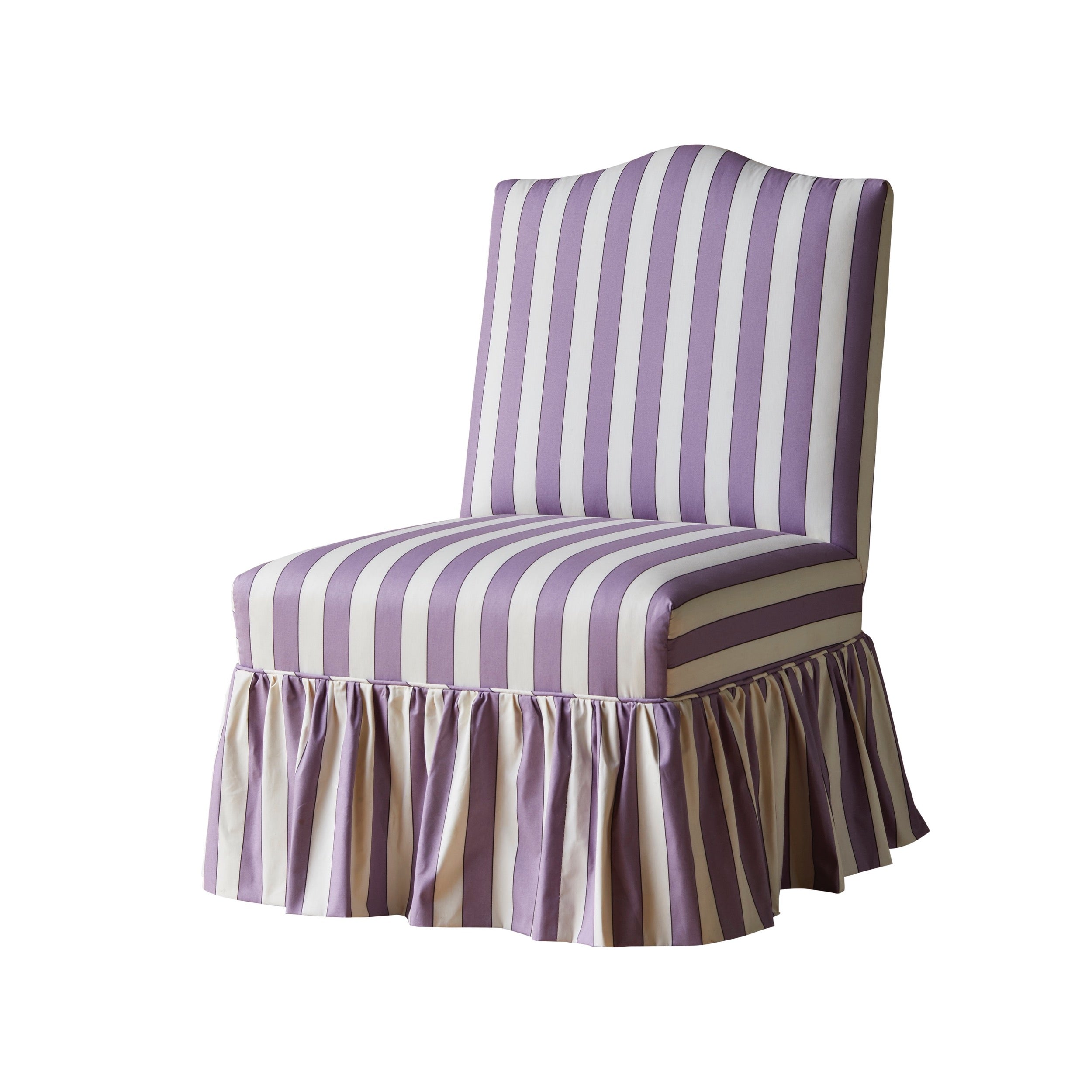 The Maud Plain Stripe Poplin Lilac with Gathered Skirt