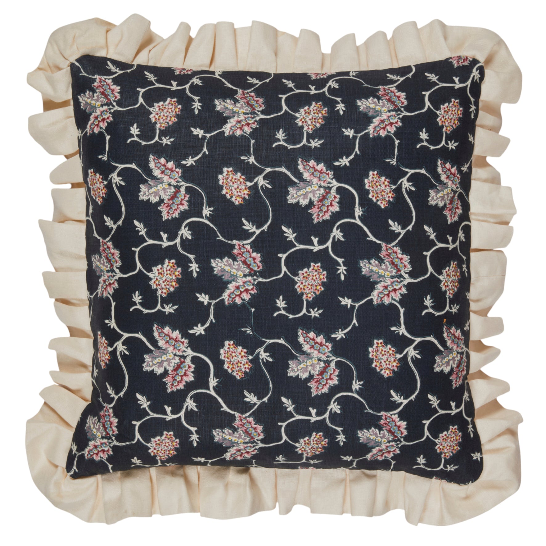 West House Trellis Noire Large Cushion with Frill