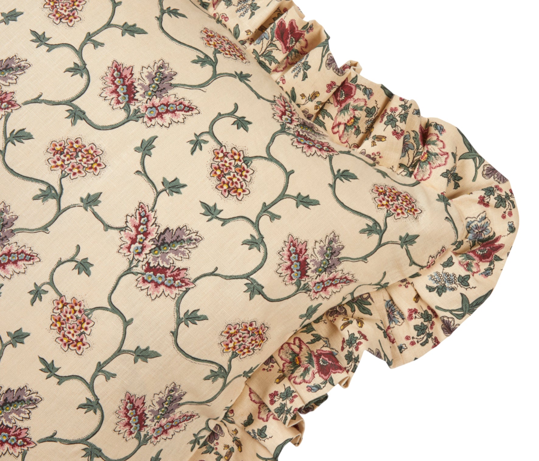 West House Trellis Warm Linen Large Cushion with Frill