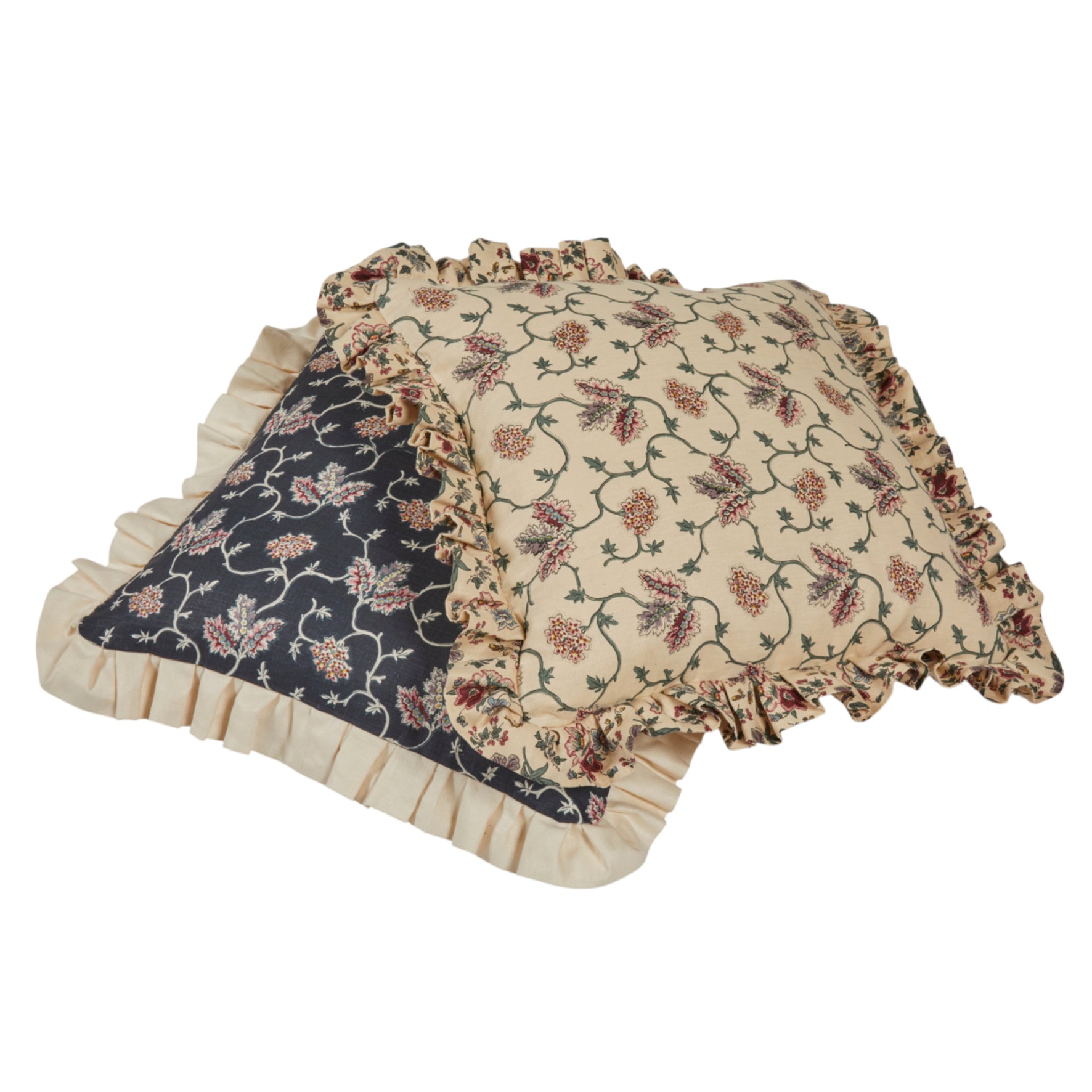 West House Trellis Warm Linen Large Cushion with Frill