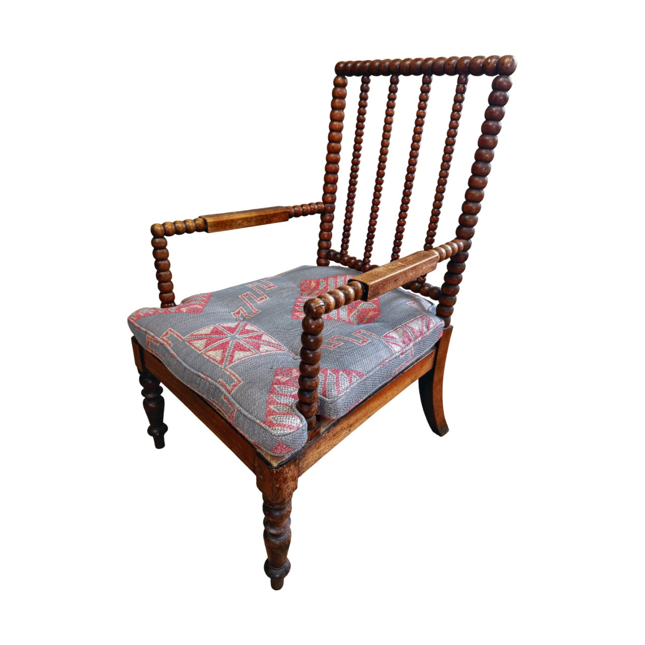 Bobbin Armchair with Chartwell Weave Blue Cushion