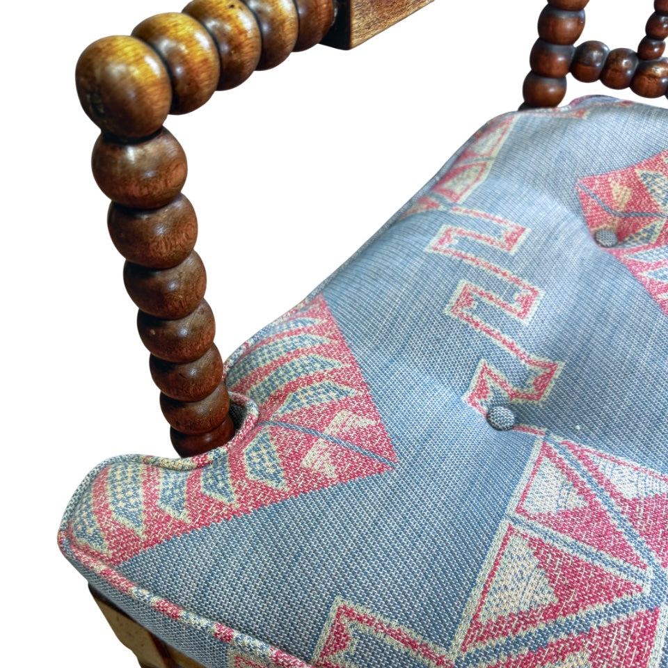 Bobbin Armchair with Chartwell Weave Blue Cushion