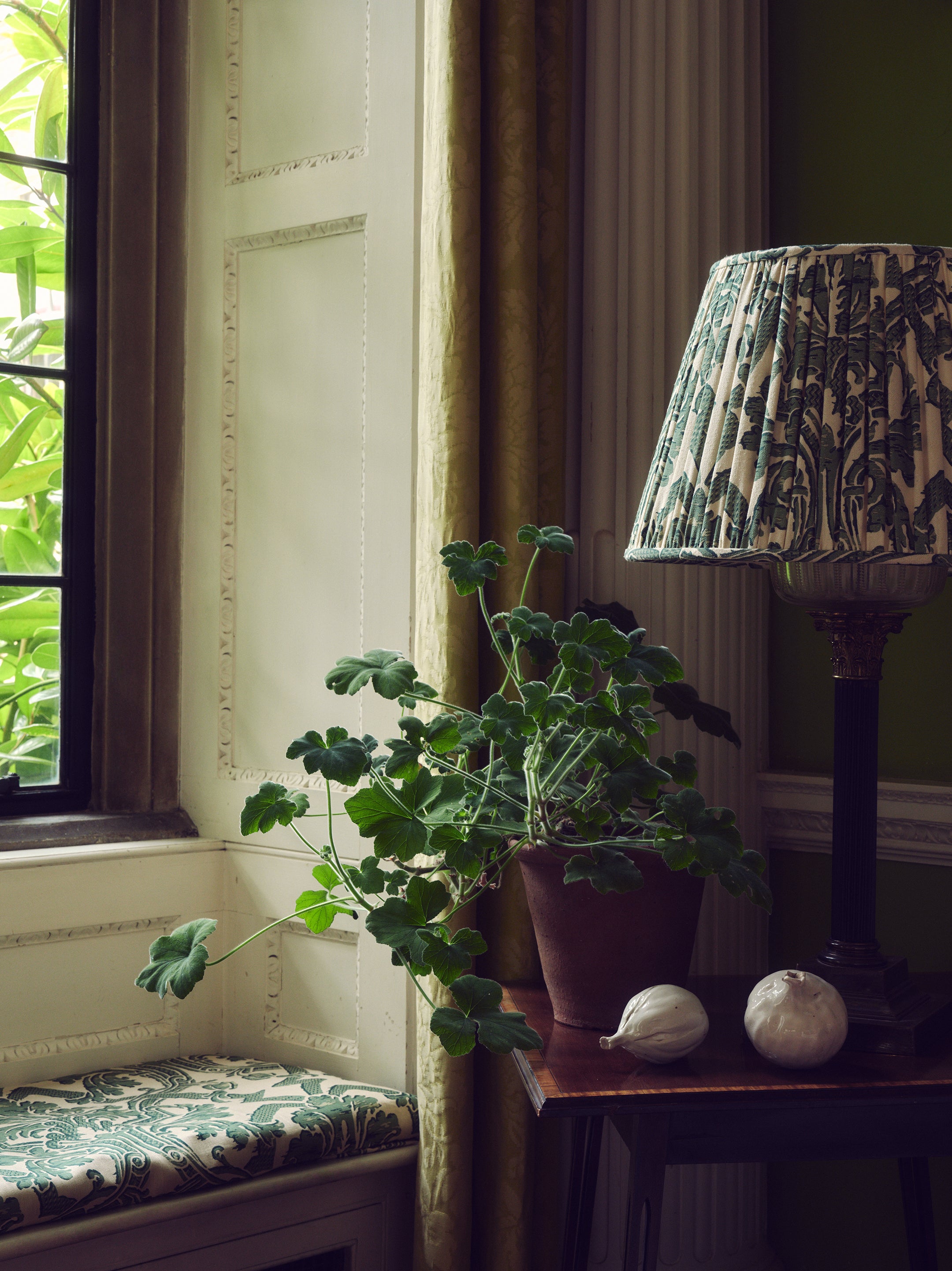 Stockton Mutka Silk Park Green Lampshade