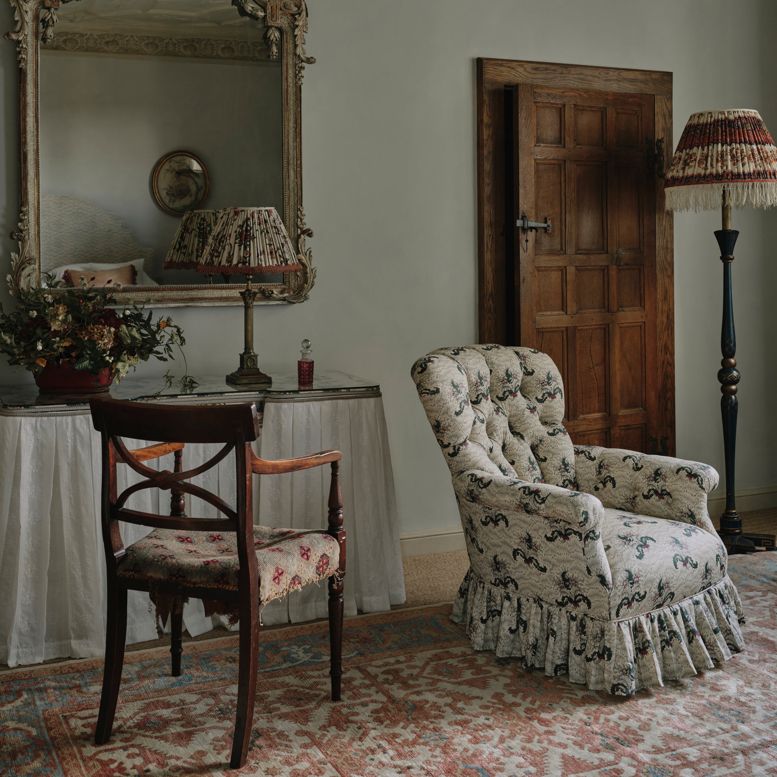 A 19th Century Irish Armchair in Flora Soames Daphne Linen