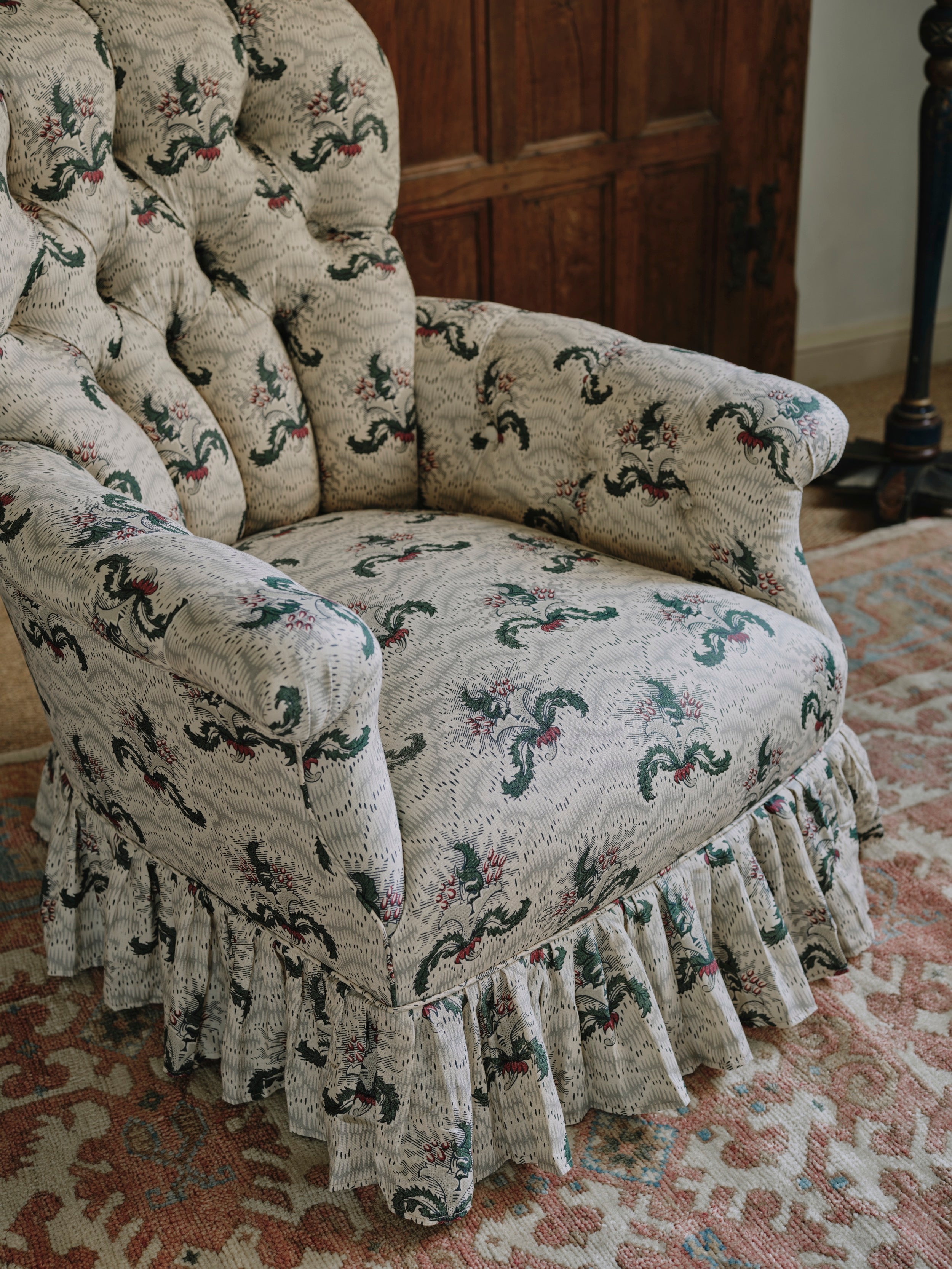 A 19th Century Irish Armchair in Flora Soames Daphne Linen