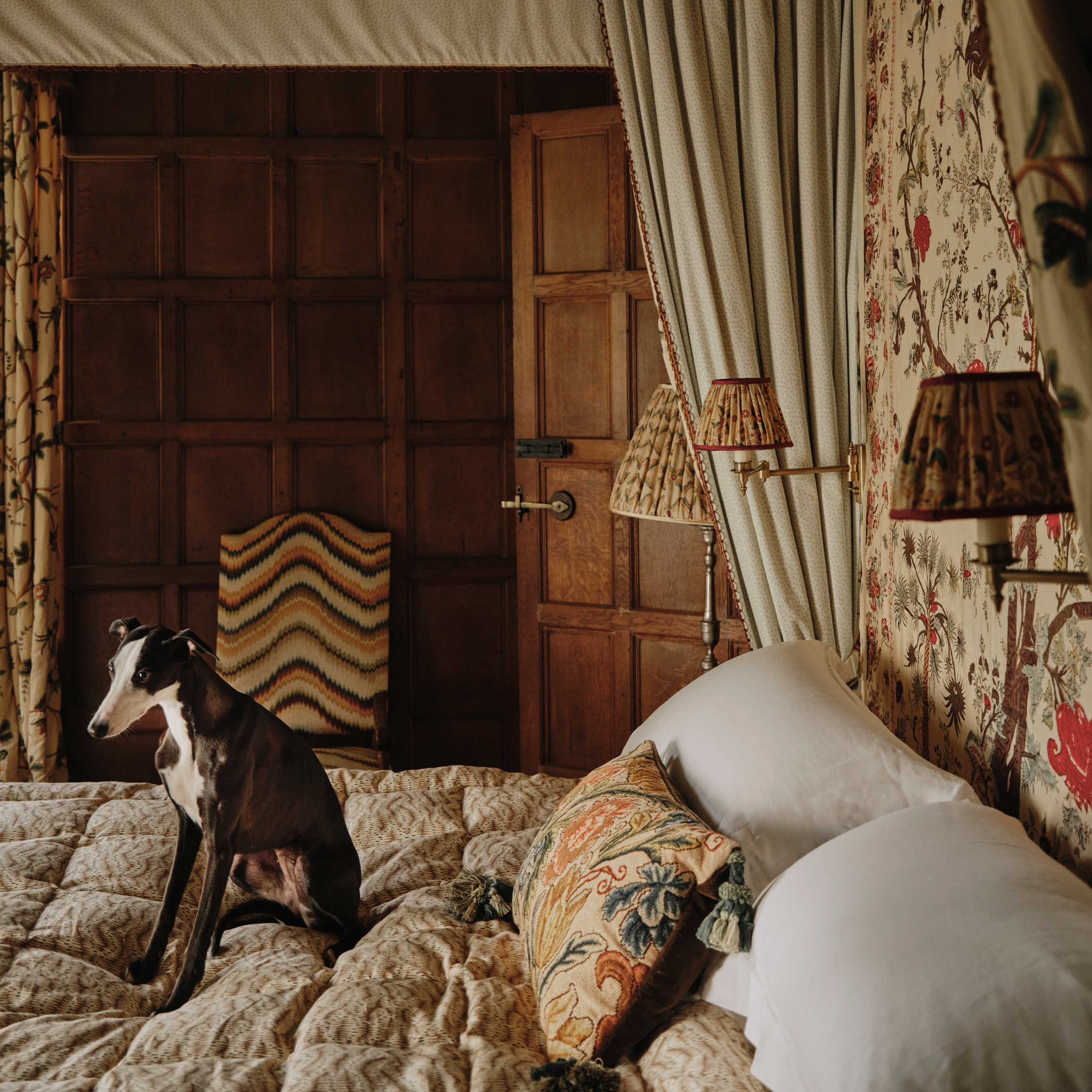 A Pair of 18th Century English Needlework Oblong Cushions