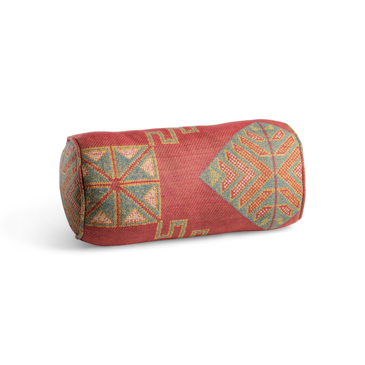 A Chartwell Weave Pink Bolster Cushion