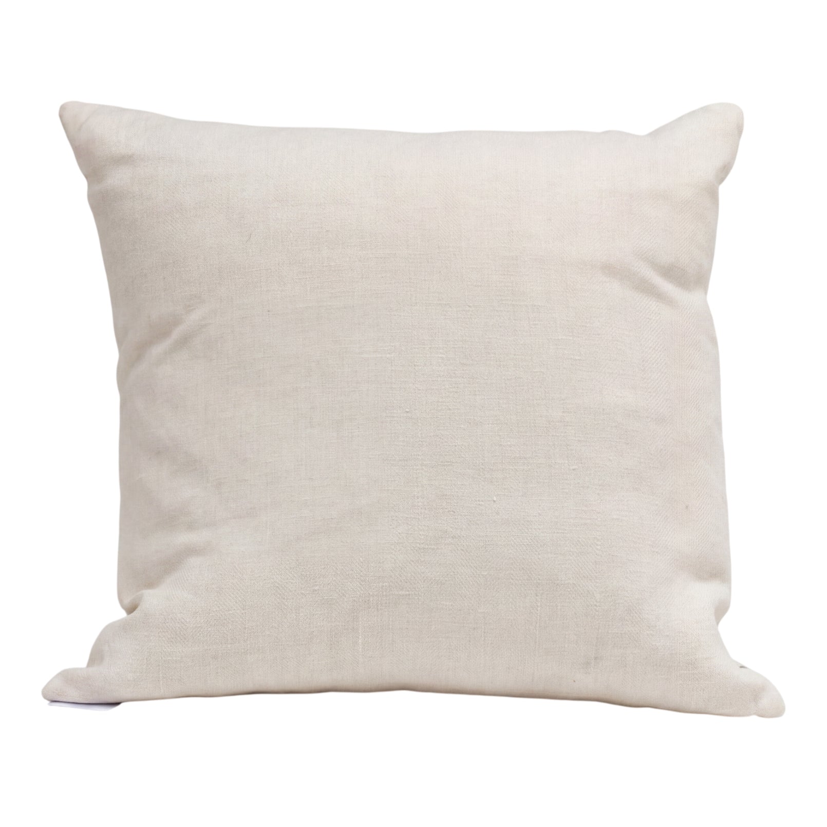 A Large Square Cushion in Broken Stripe Poplin