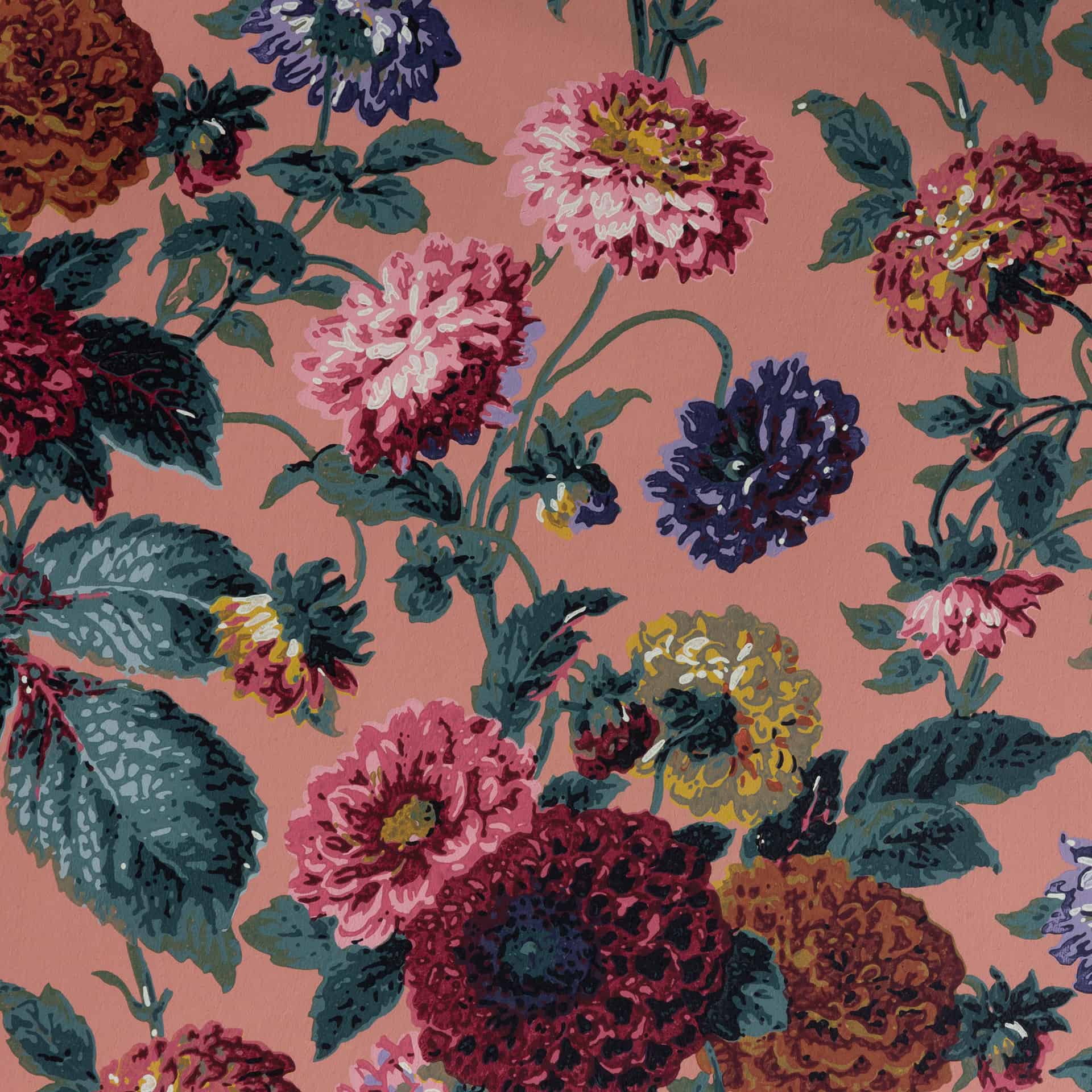 Dahlias Toscana Wallpaper