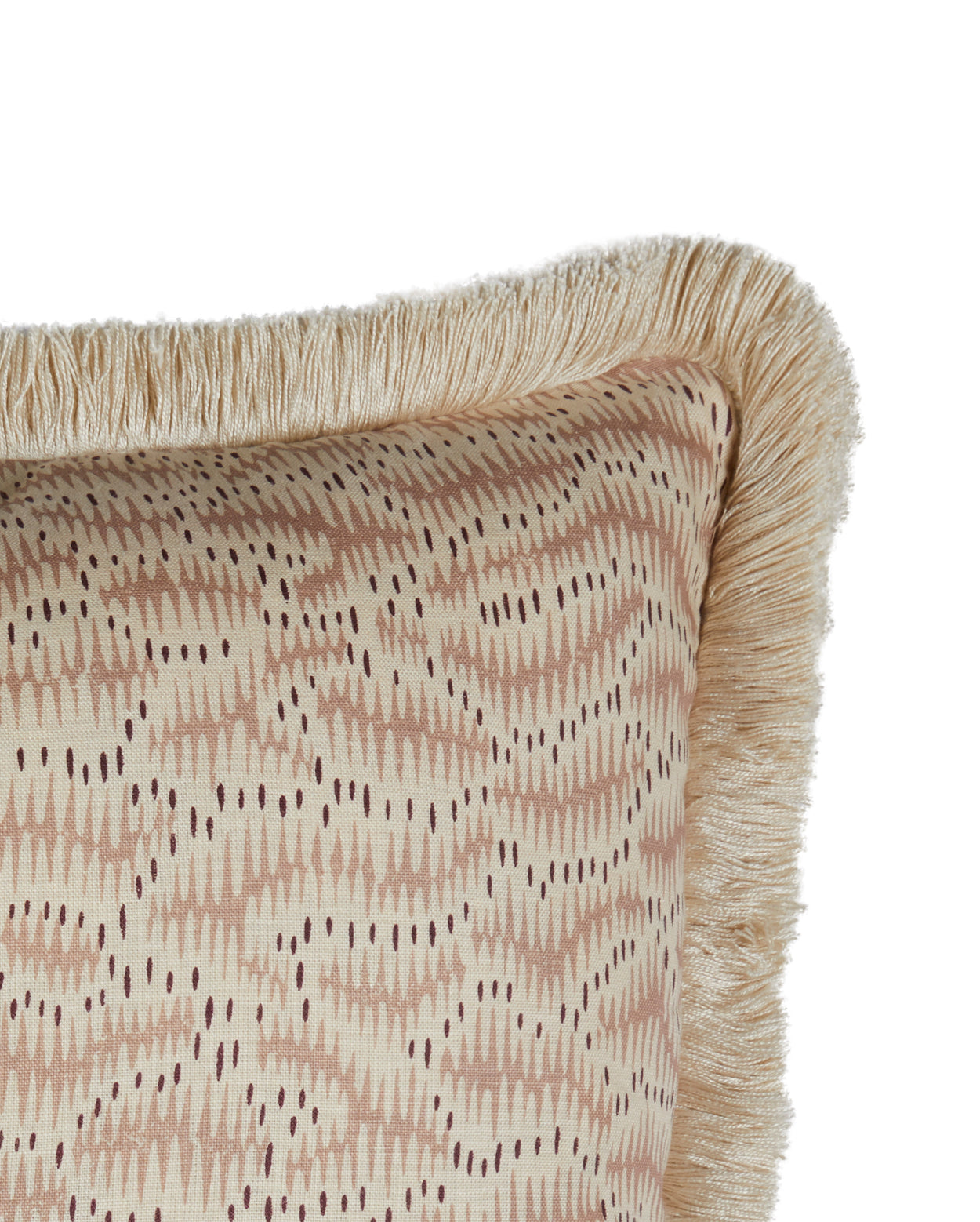 Daphne's Feathers Rose Cushion with a Brush Fringe