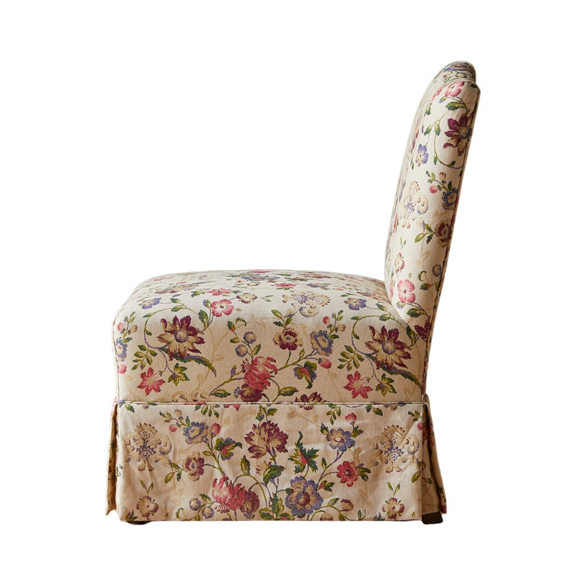 Maud Chair in Enid's Garland with Kick Pleat Skirt