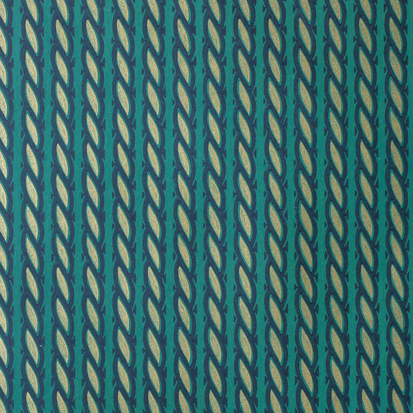 Gilded Rope Emerald Wallpaper