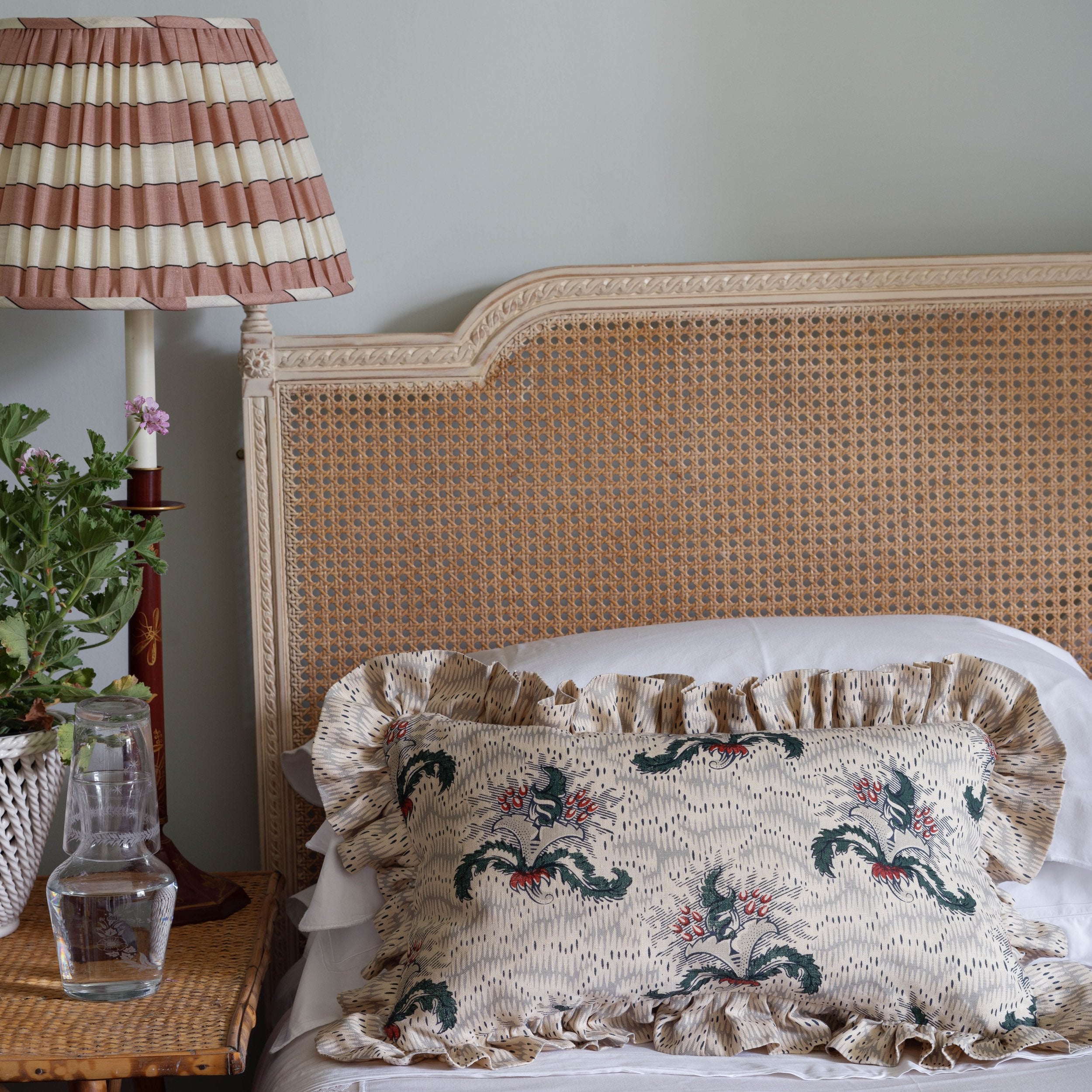 Blush Plain Stripe Lampshade