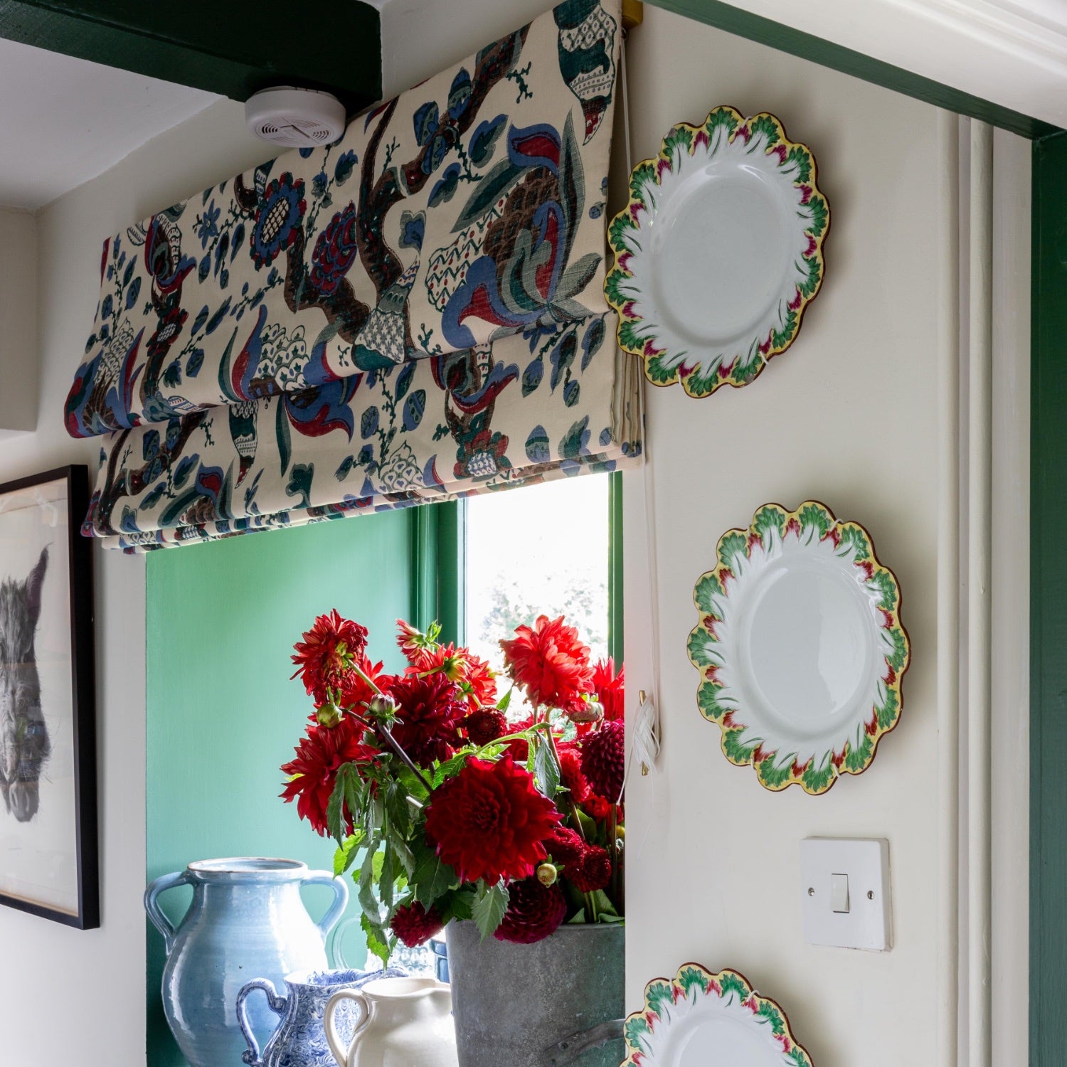 Cornucopia Lampshade in Ruby & Sage