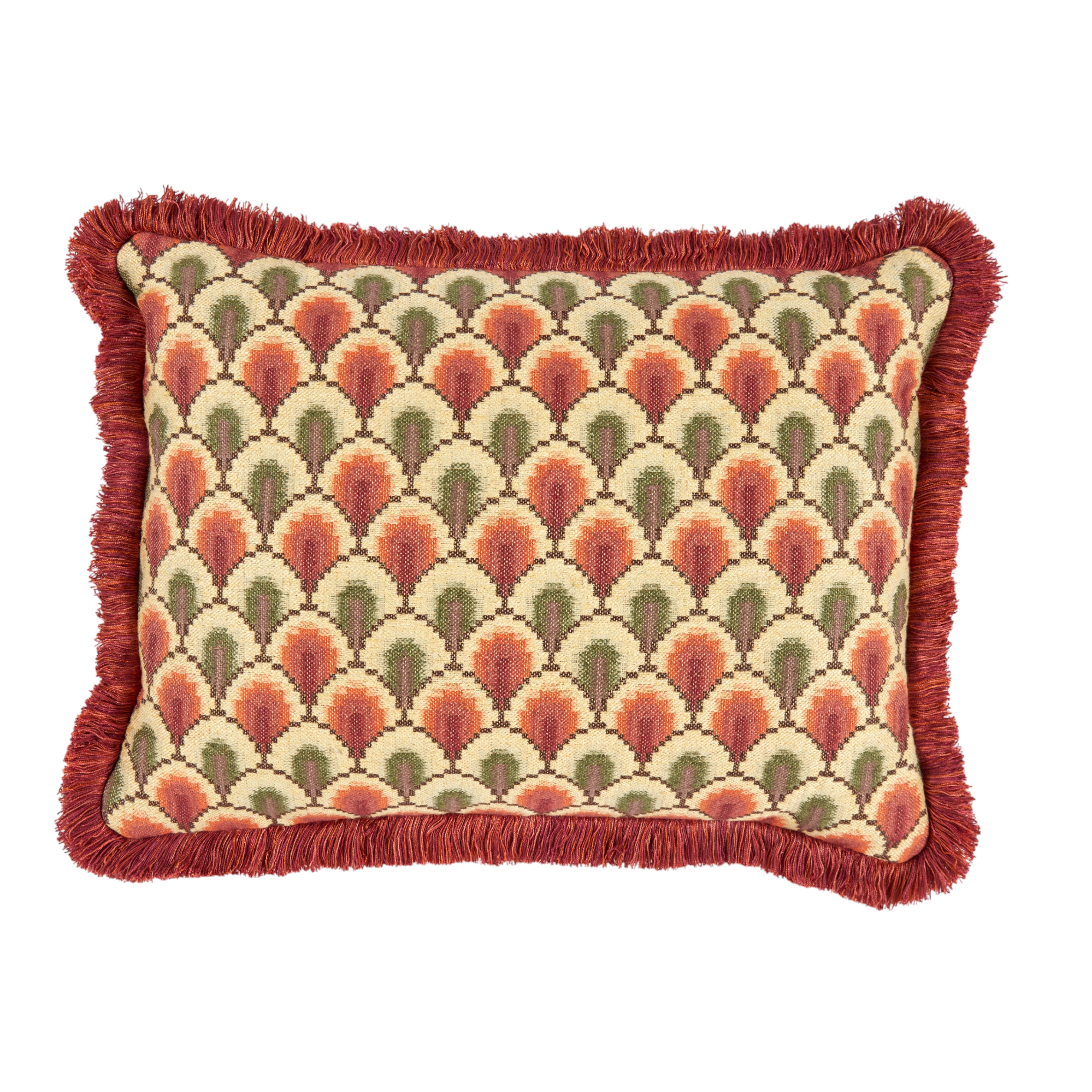 Walsingham Weave Ochre Cushion with a Brush Fringe