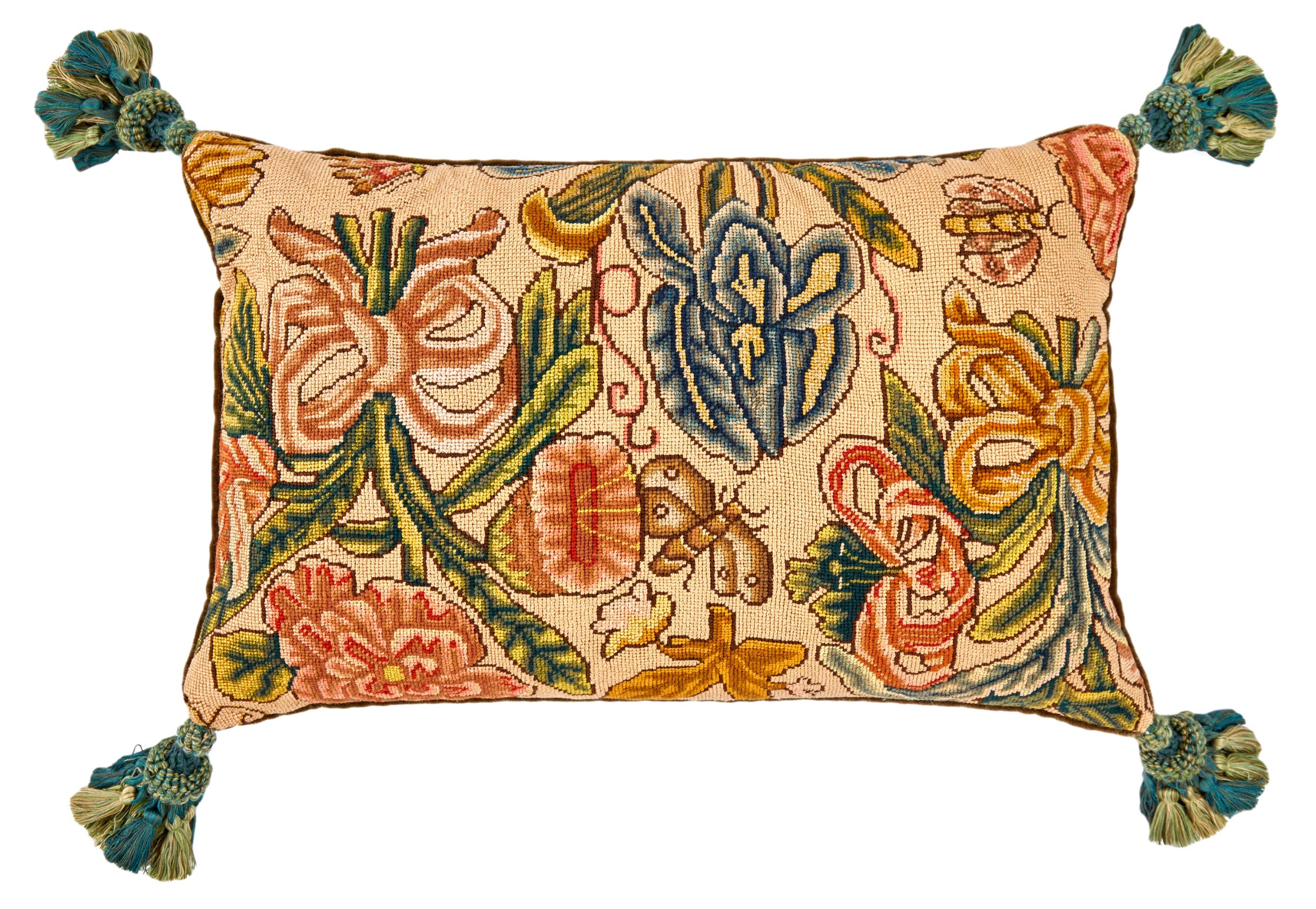 A Pair of 18th Century English Needlework Oblong Cushions