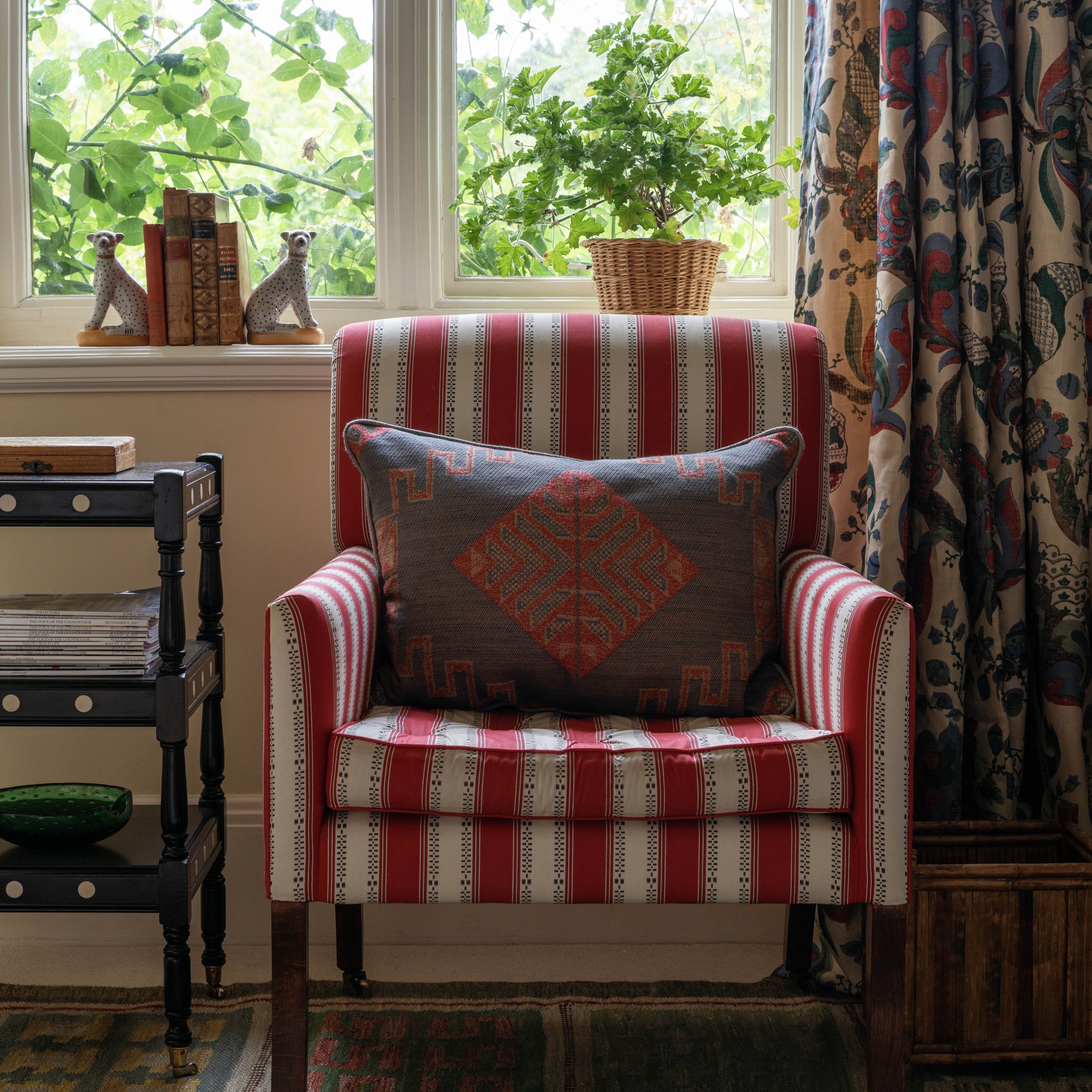 The Semley Armchair Broken Stripe Poplin