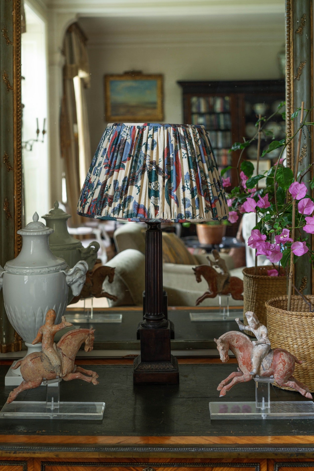 Cornucopia Lampshade in Ruby & Sage