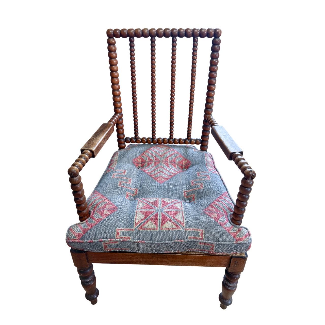 Bobbin Armchair with Chartwell Weave Blue Cushion