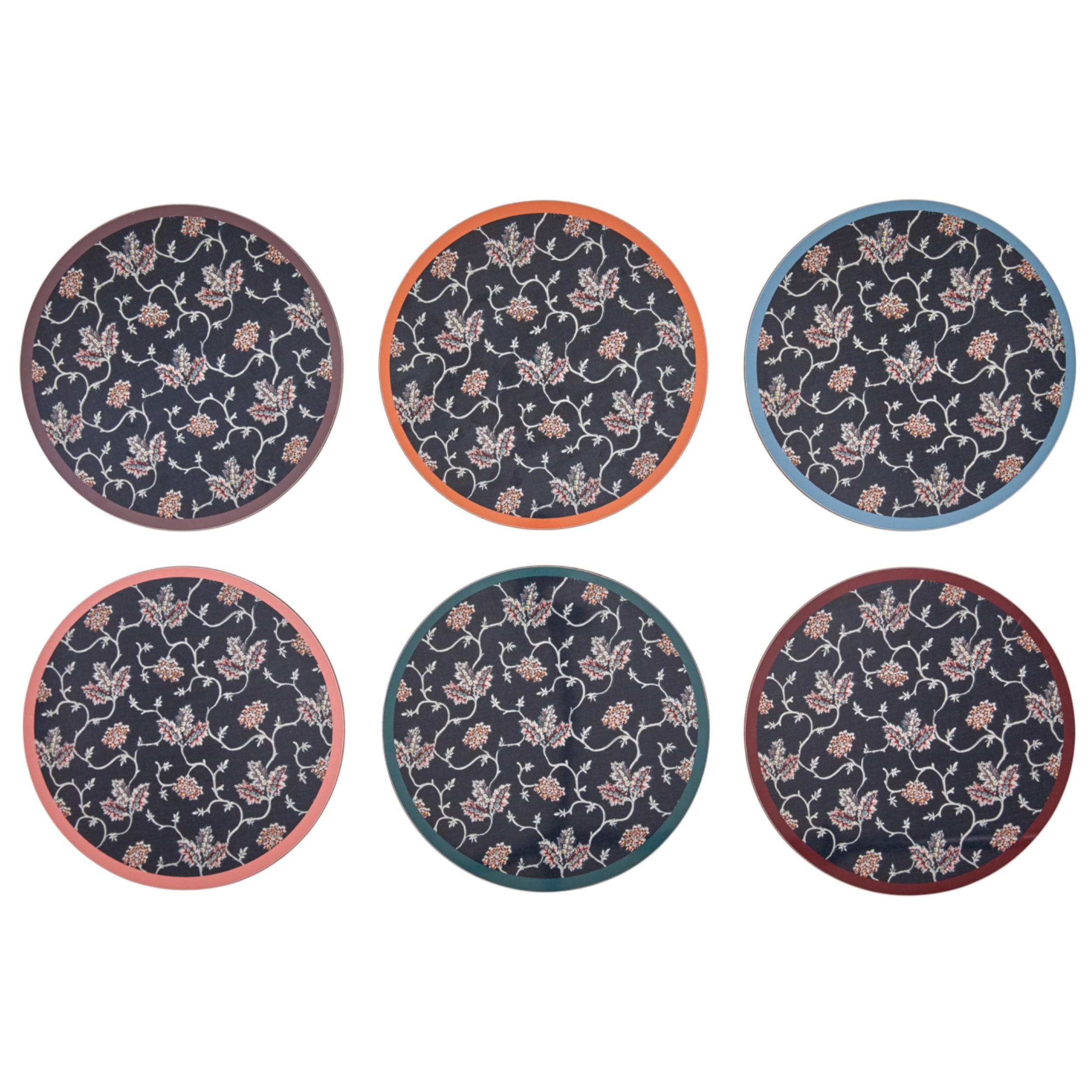 Set of 6 West House Trellis Noire Placemats