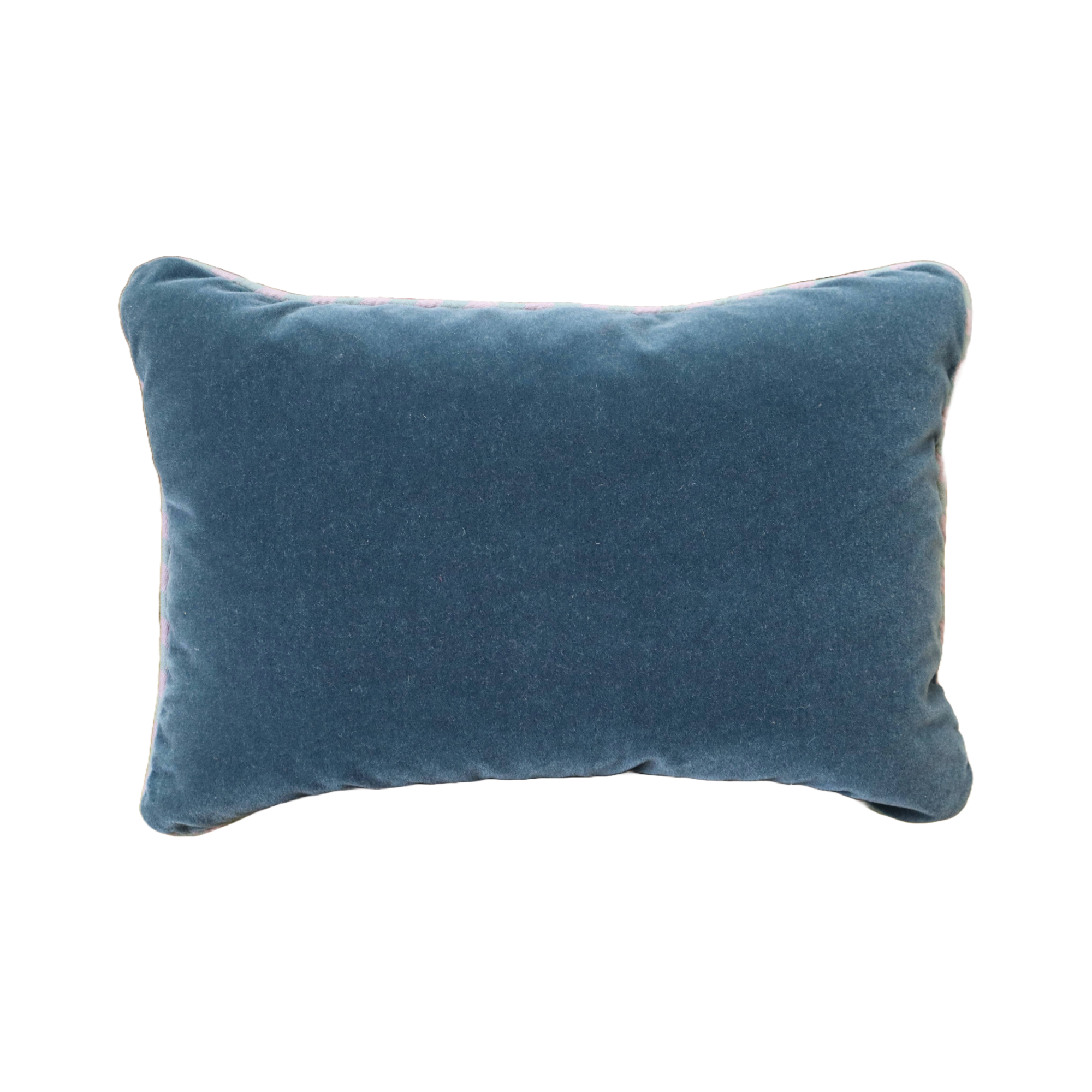 Large Oblong Walter Anenome Cushion with Mohair Velvet Back