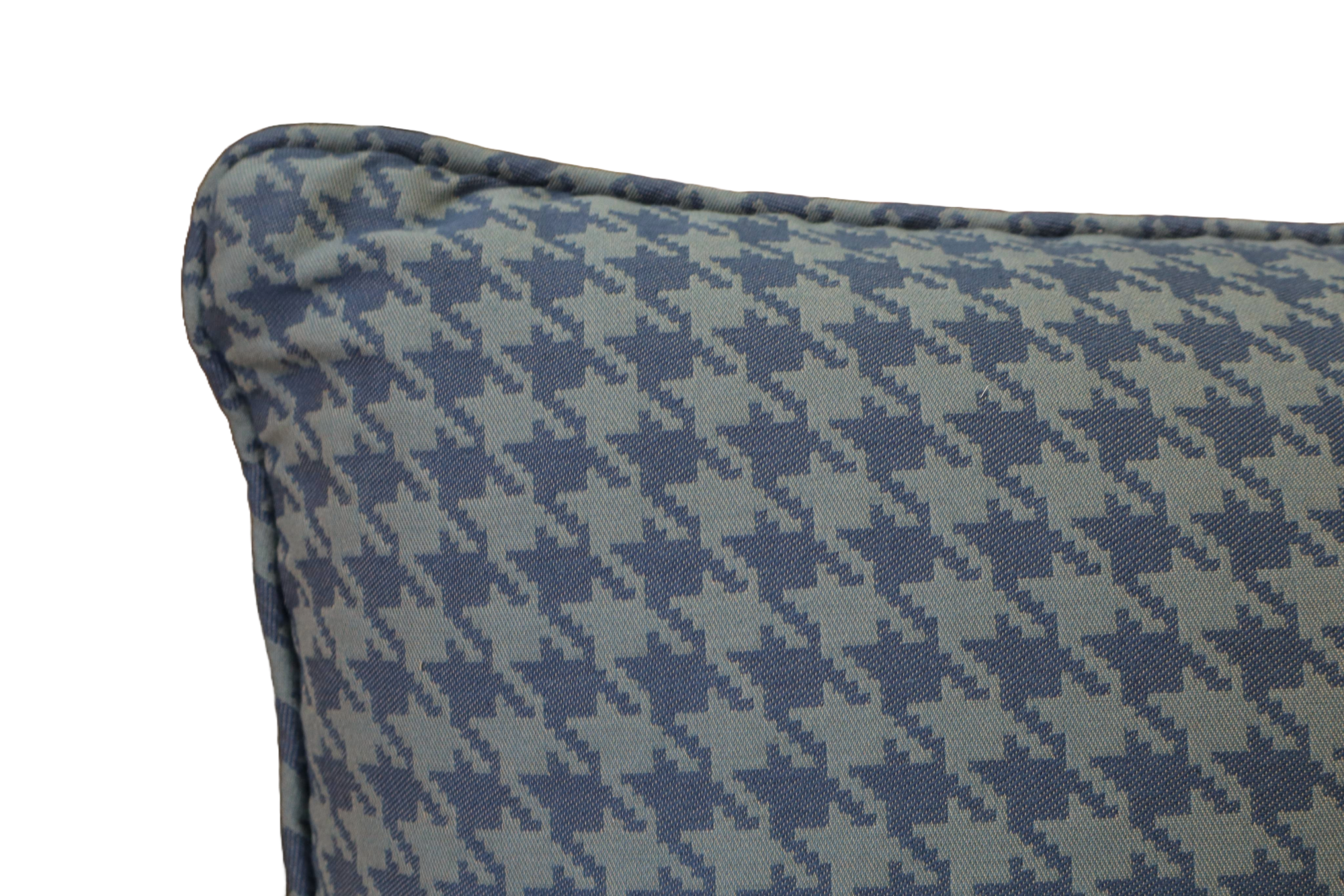 Large Oblong Walter Sea Blue Cushion with Mohair Velvet Back