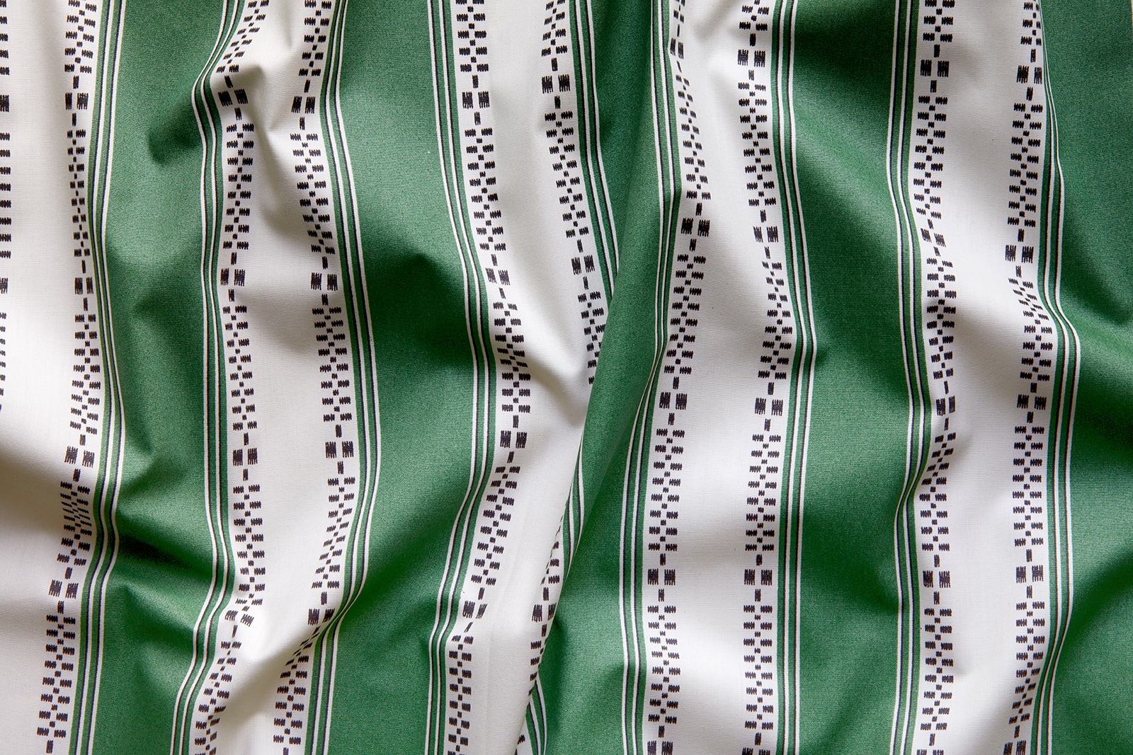 Broken Stripe Poplin Emerald