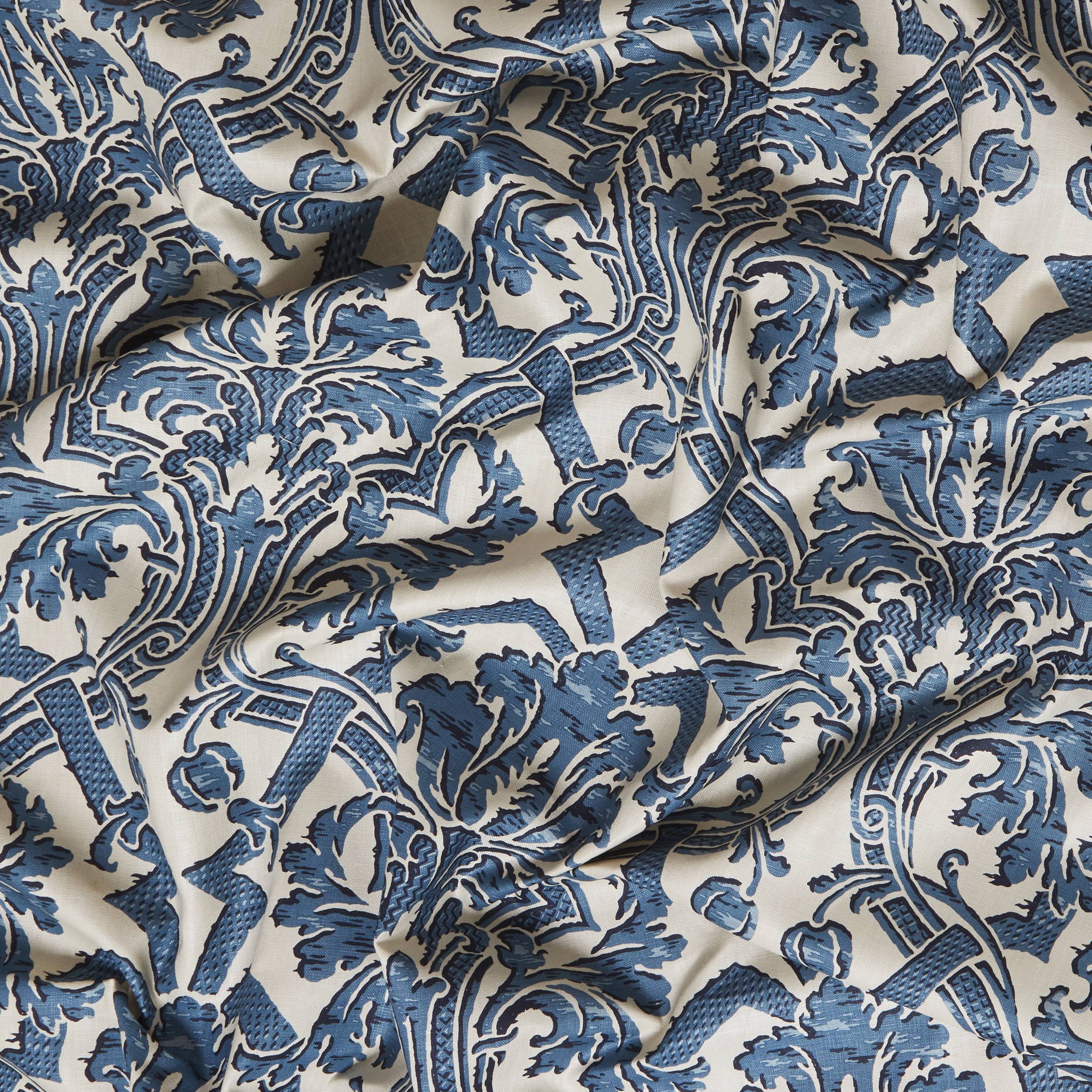 Fabric by outlets the yard china blues floral duo