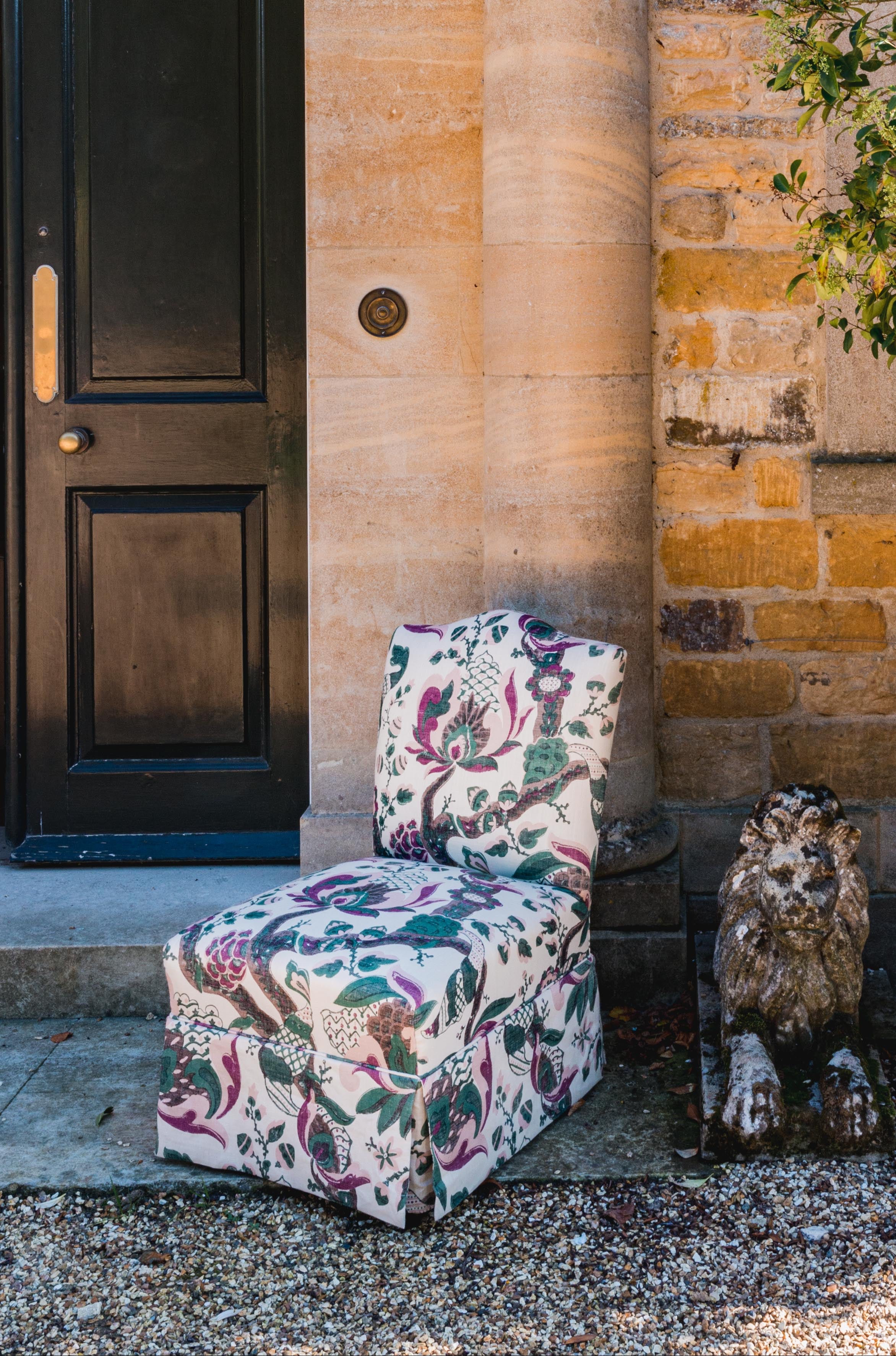 A Maud Chair in Cornucopia Emerald & Plum
