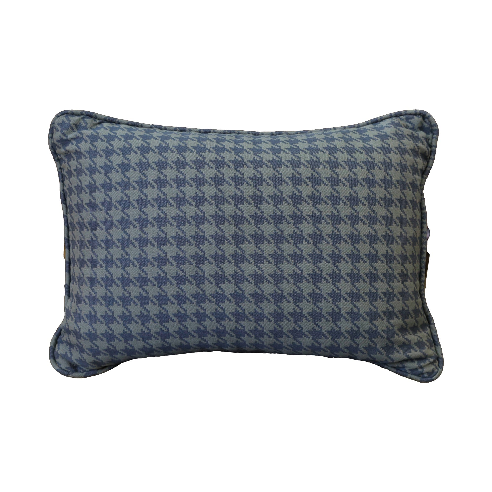 Large Oblong Walter Sea Blue Cushion with Mohair Velvet Back