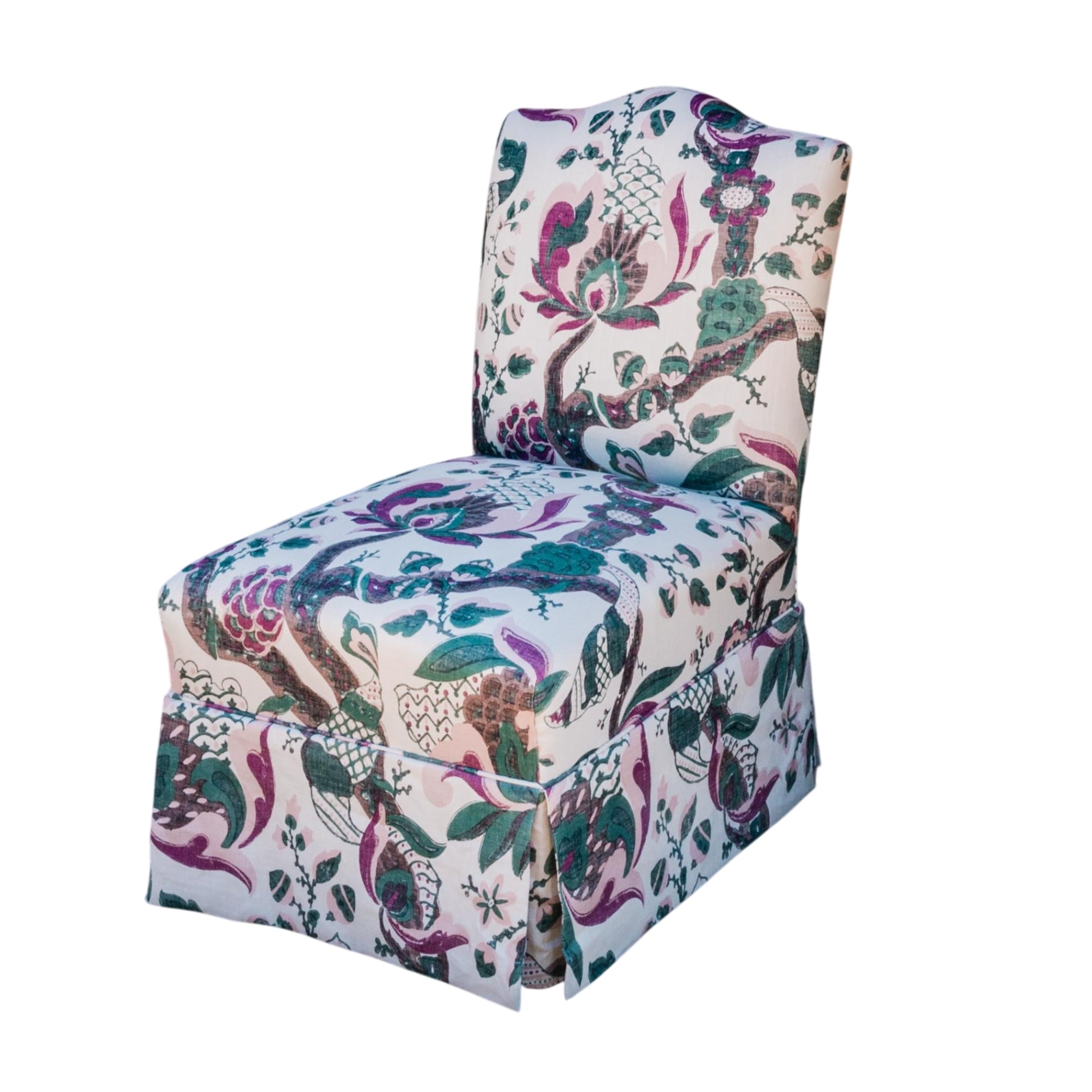 A Maud Chair in Cornucopia Emerald & Plum