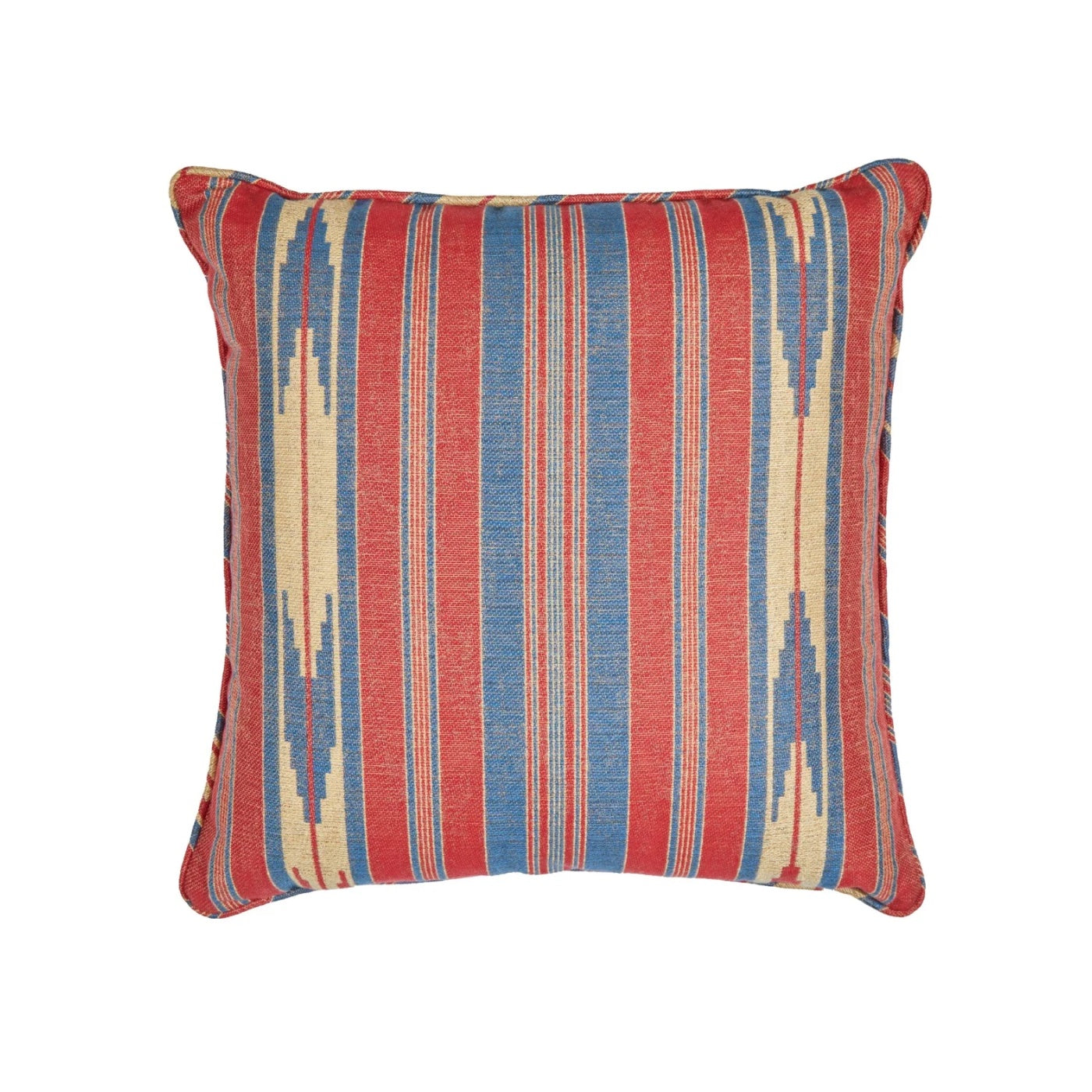 Oulton Stripe Scarlet Square cushion - three available